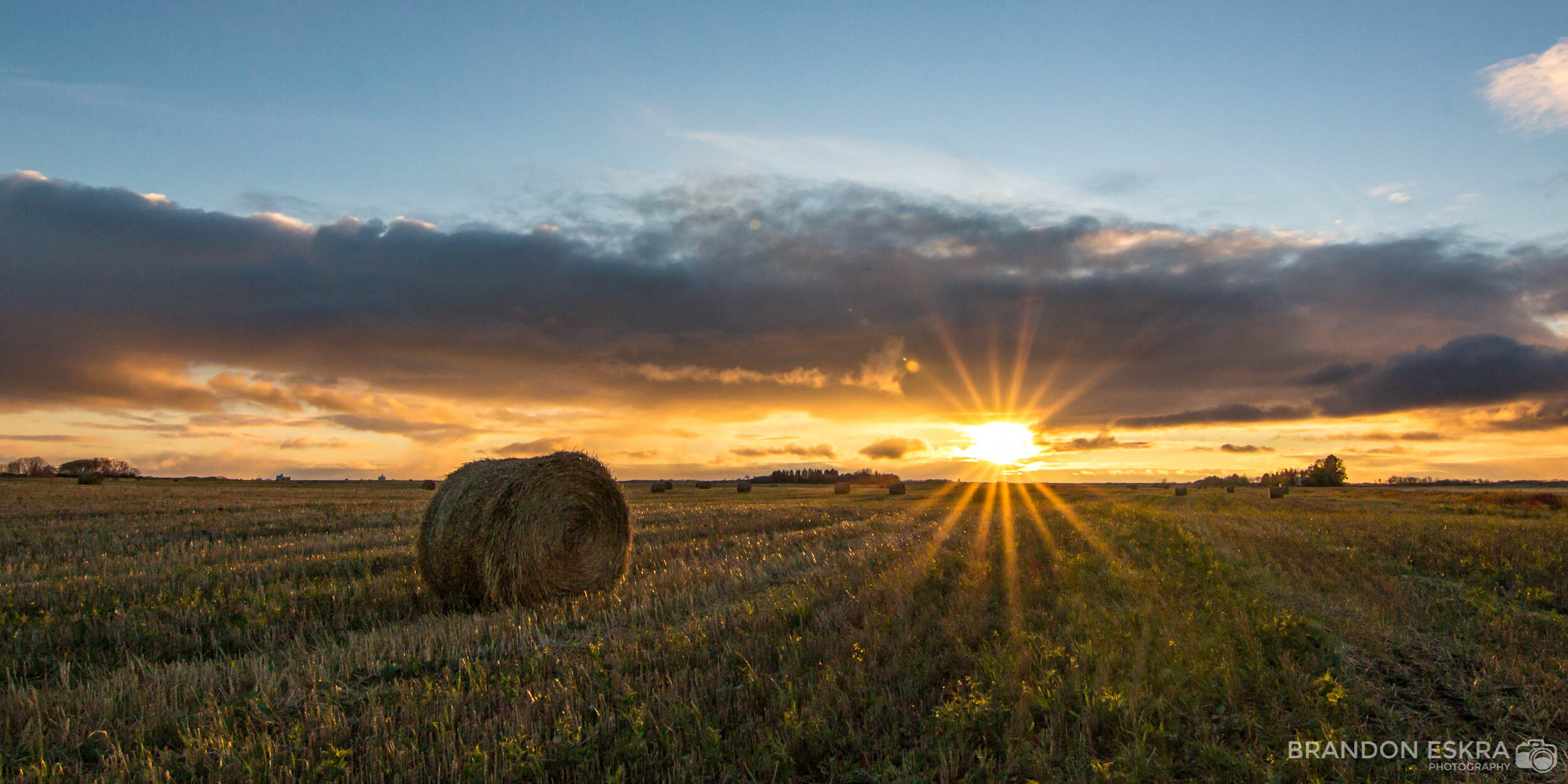 Bale in the Sunset (panorama)