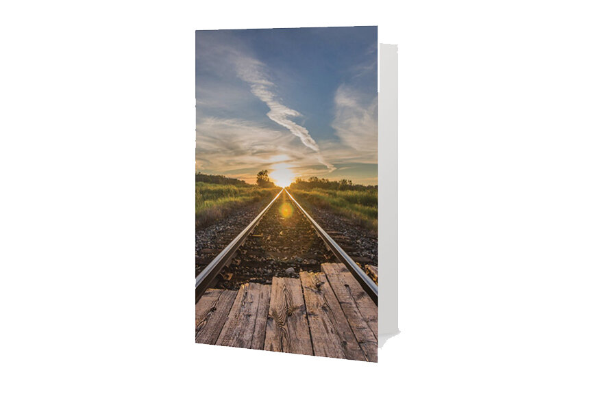 Railroad Sunset Greeting Card