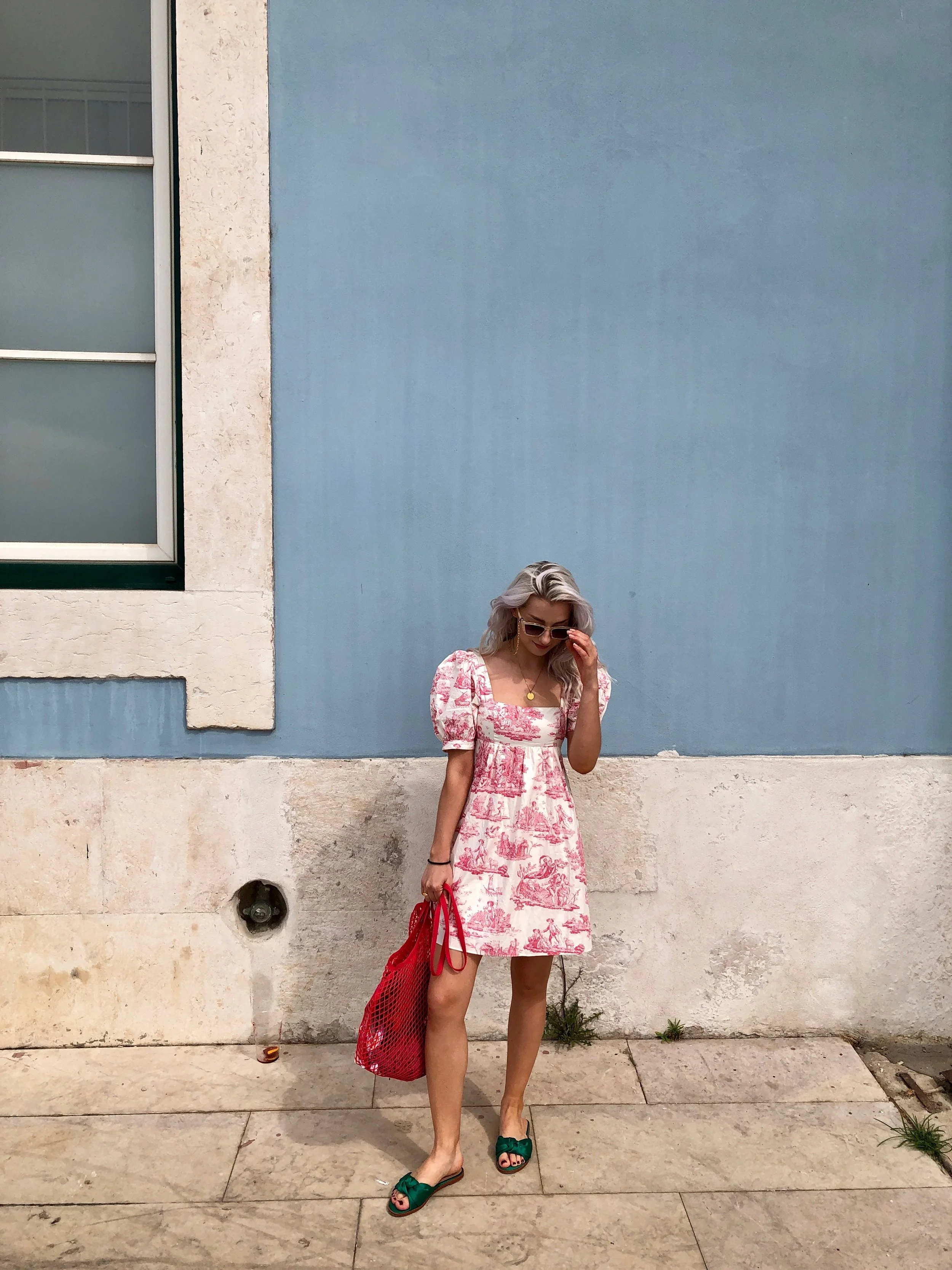 Dress: Laura Ashley at Urban Outfitters, Shoes: Target, Sunglasses: & Other Stories, Bag: Oliver Bonas