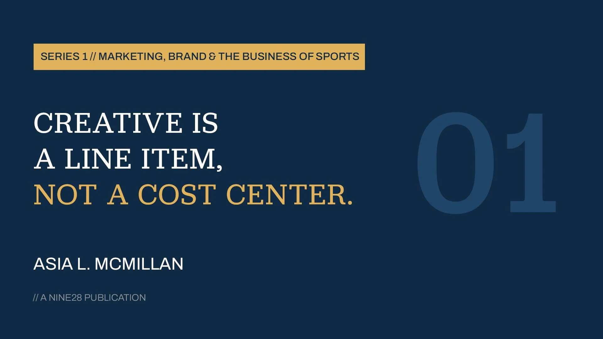 Creative Is a Line Item, Not a Cost Center