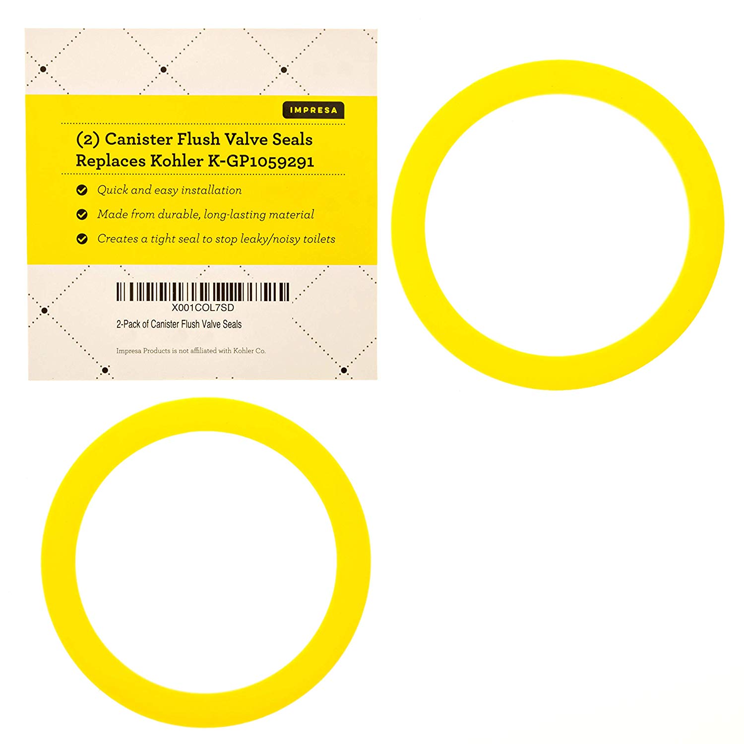 GP1059291 Tank Canister Gasket Kit 2475620 Replaces K-GP1059291 2 Pack Canister Flush Valve Seal Replacements For Kohler Toilets