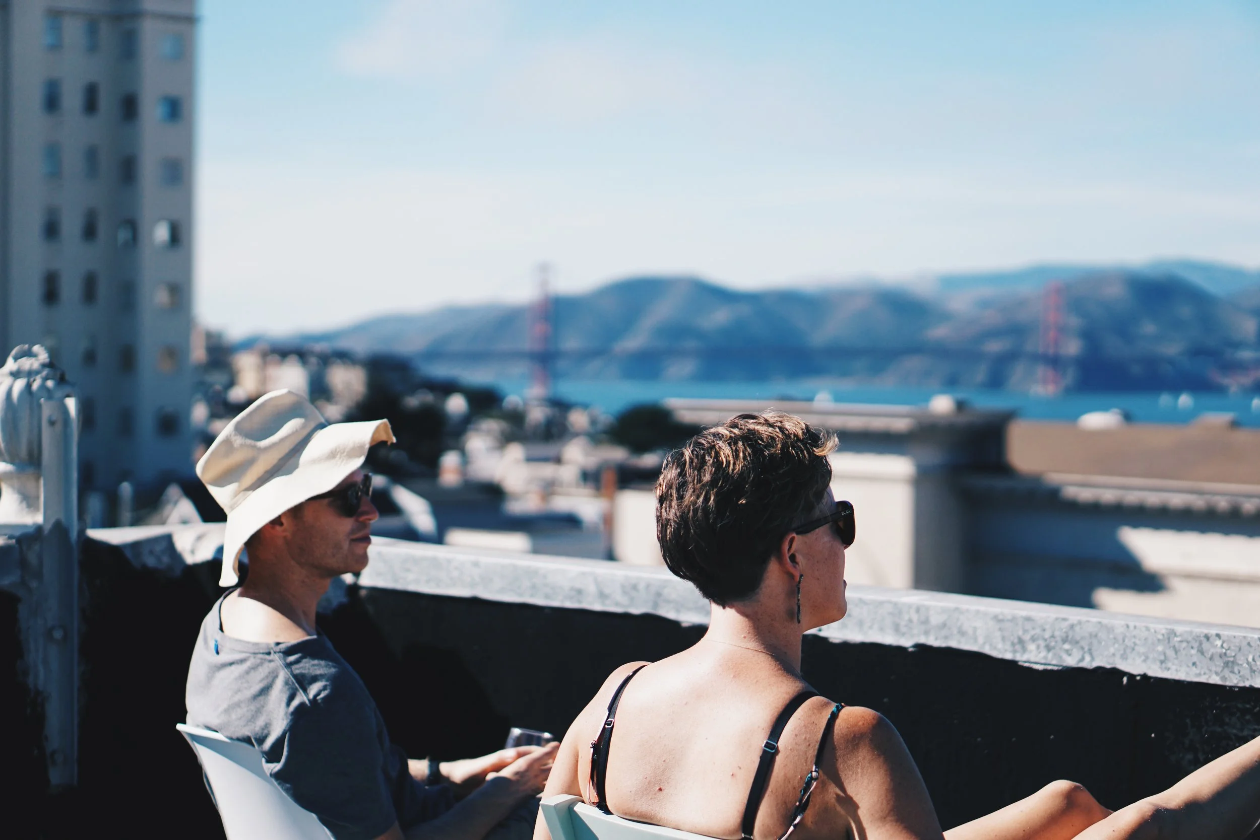I borrowed a straw hat in an attempt to not get sunburnt. 