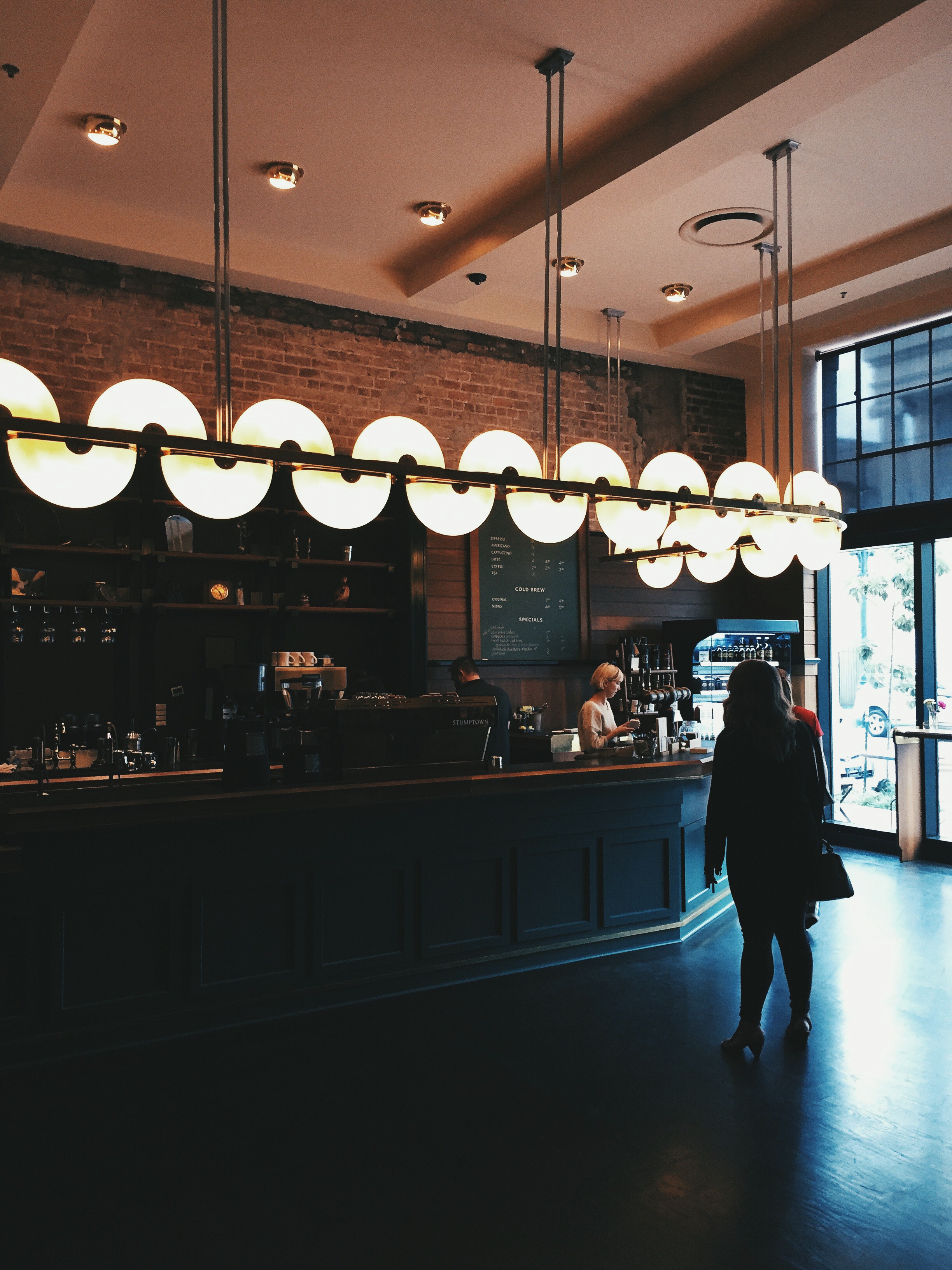 I fell in love with this light fixture at the Stumptown coffee