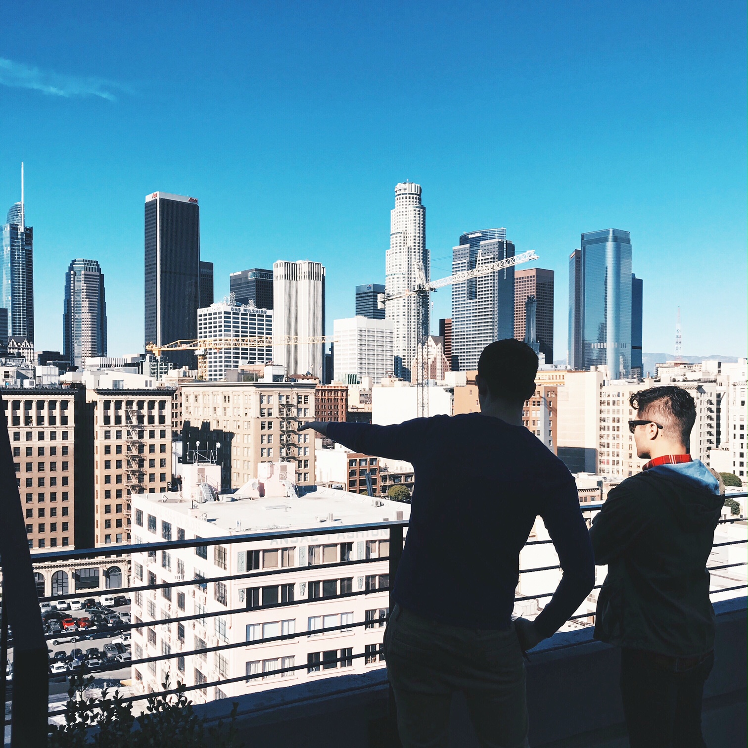 His rooftop. Not a bad view at all. 