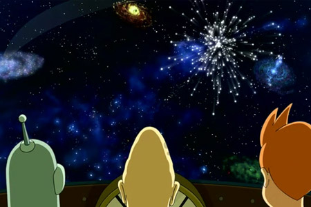 Futurama's crew enjoys the end of days