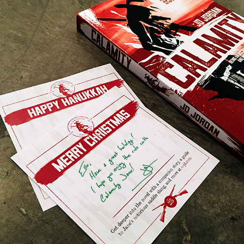 Holiday variations of Calamity bookplates.