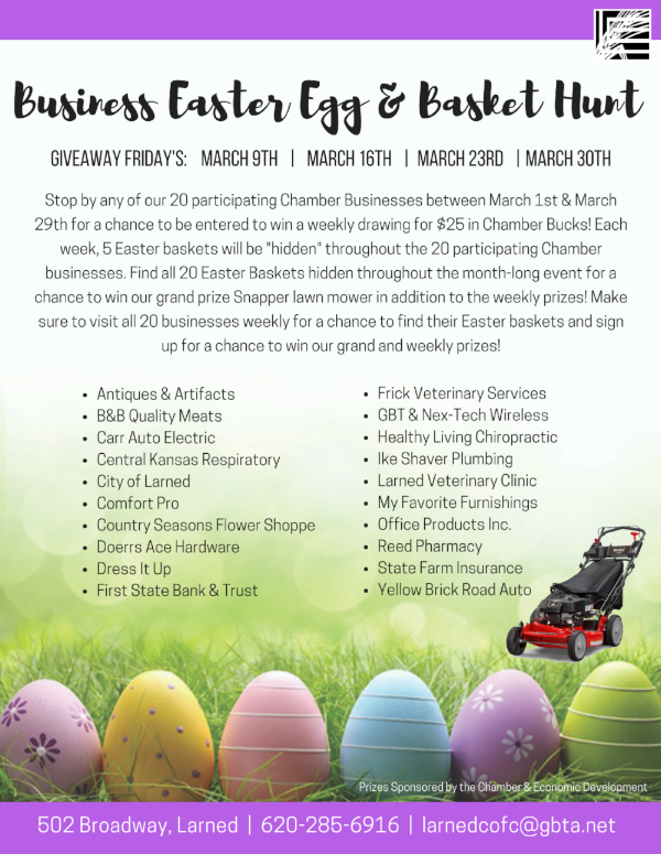 Spring Giveaway Easter Hunt Clues Larned Area Chamber Larned Kansas