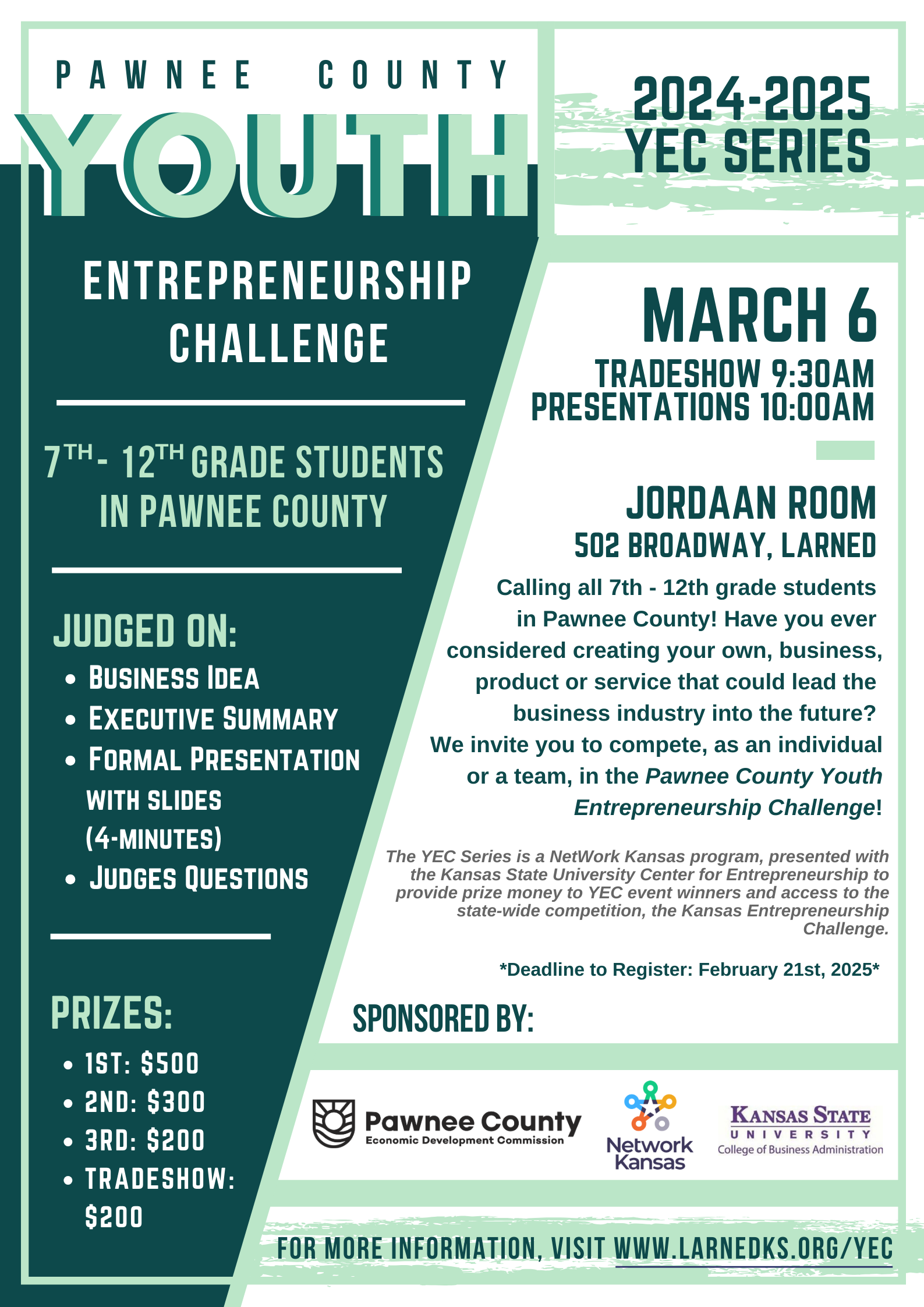 Pawnee County Youth Entrepreneurship Challenge — Larned Area Chamber ...