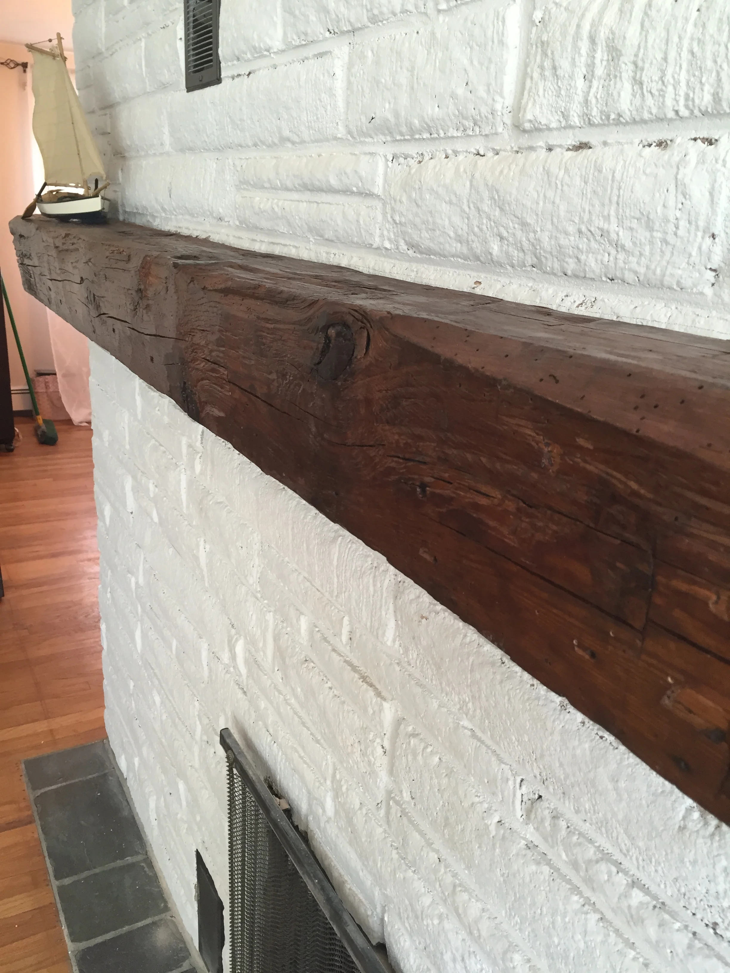  Looking down the face of the mantle 