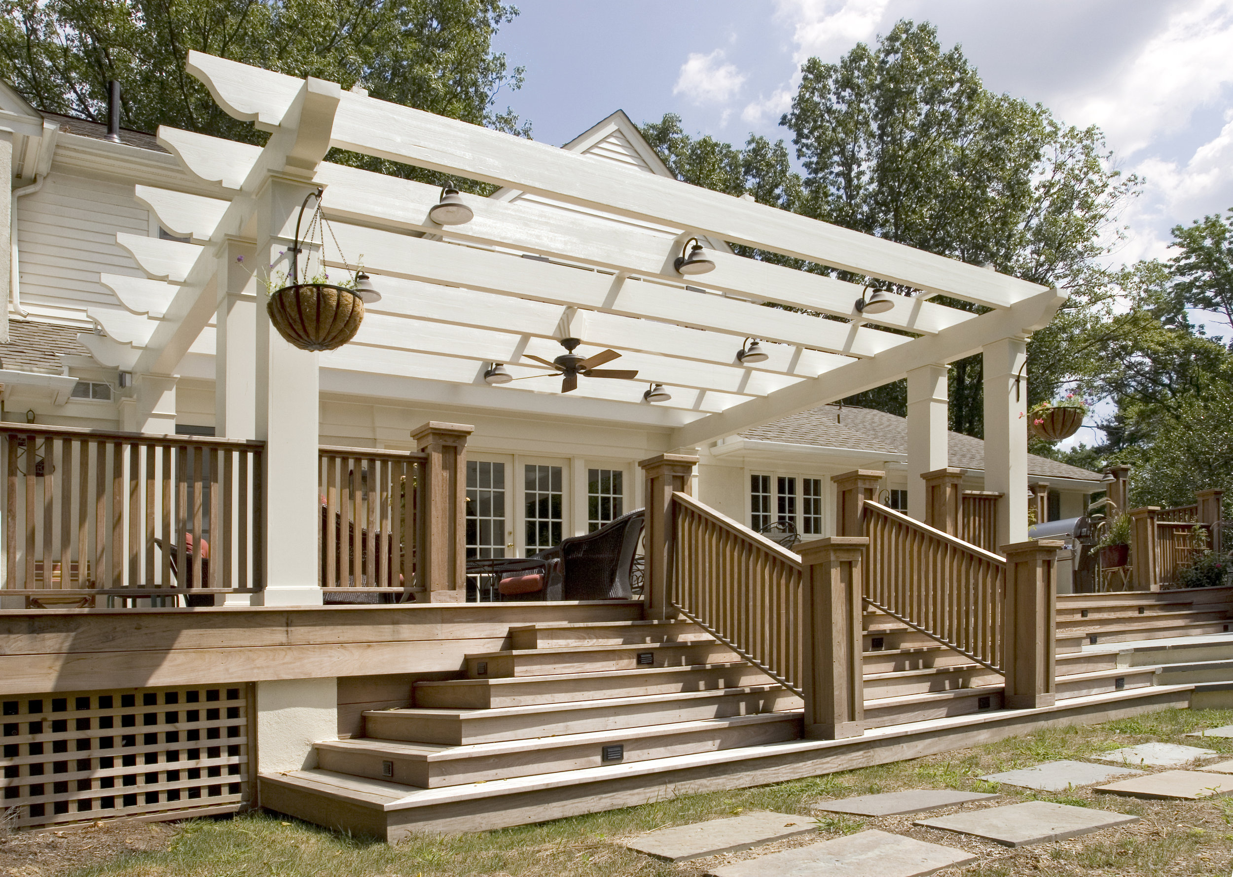  The main staircase and pergola 