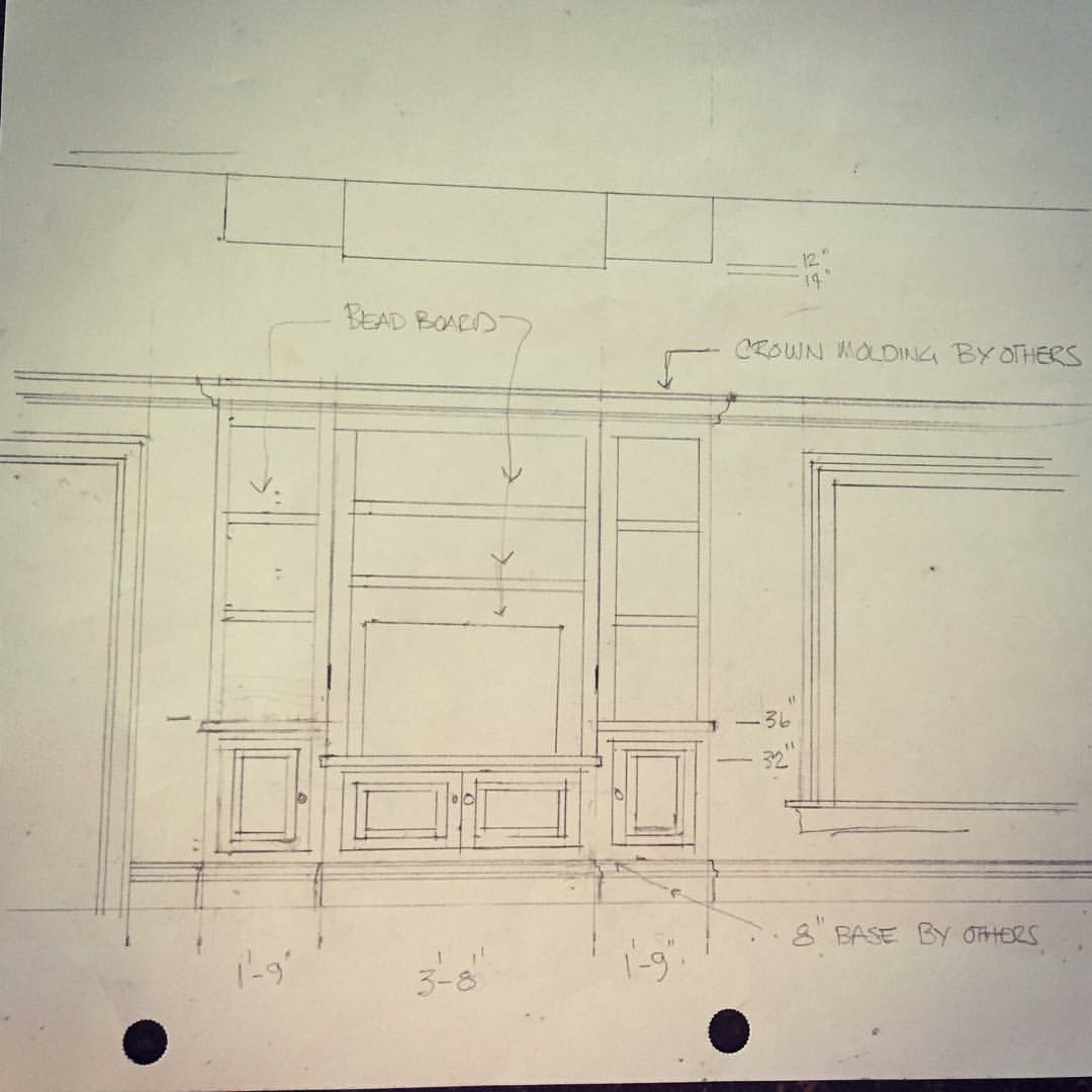  A client came to me with this design they had drawn for a set of built ins for their master bedroom.&nbsp; 