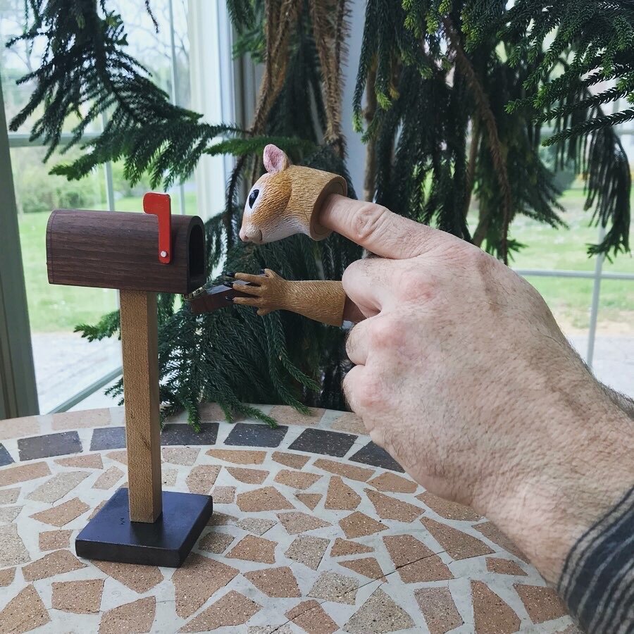  Luckily we had this squirrel finger-puppet on hand for the photoshoot.    