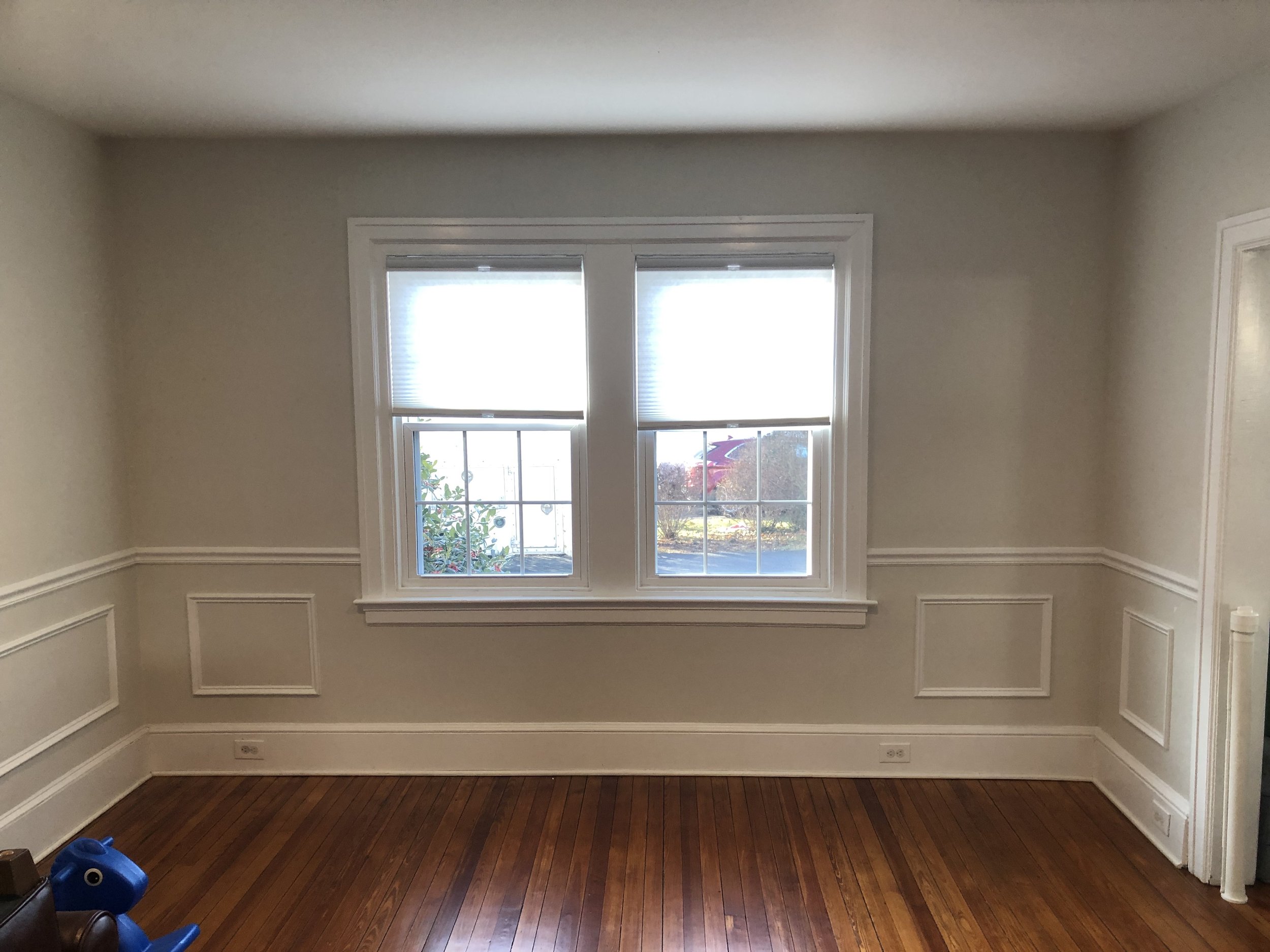  I was hired to create a pair of built-ins in this client’s living room. One unit will go here with the other on the opposing wall across the room.  