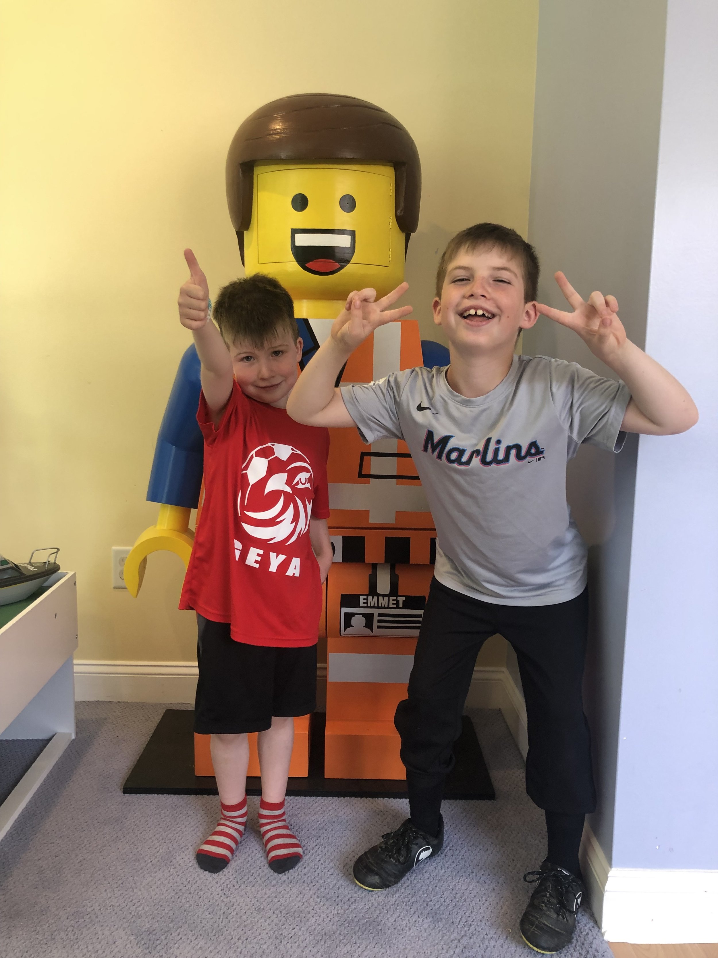  Emmet ended up raising a good amount of money for the school and at the end of the day one of the kids from my daughter’s kindergarten class was the winner. As you can see here, he and his older brother were very excited about it.  This was a super 