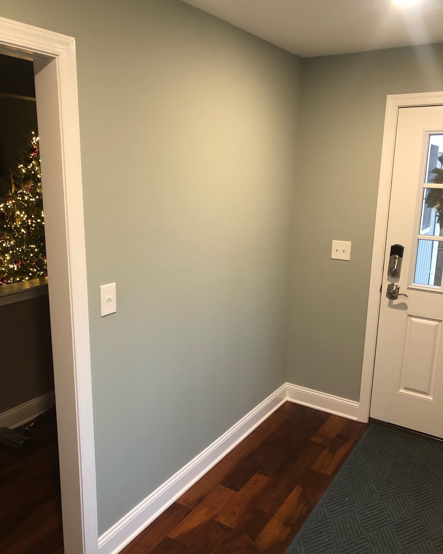  A client asked me to create a new set of built-ins in their mudroom. The space was a little restricted due to the existing doorways, but there was a small recessed alcove on the opposing wall that created more opportunities for hanging storage.  