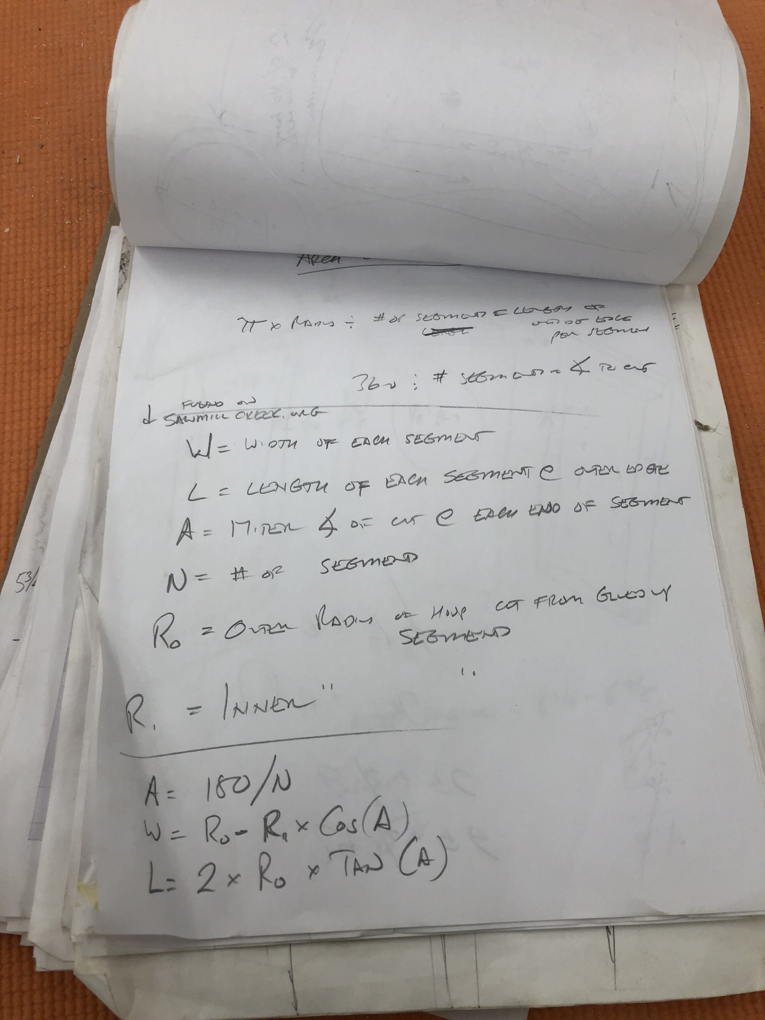 This page has to do with the angles required to make the arm sections.