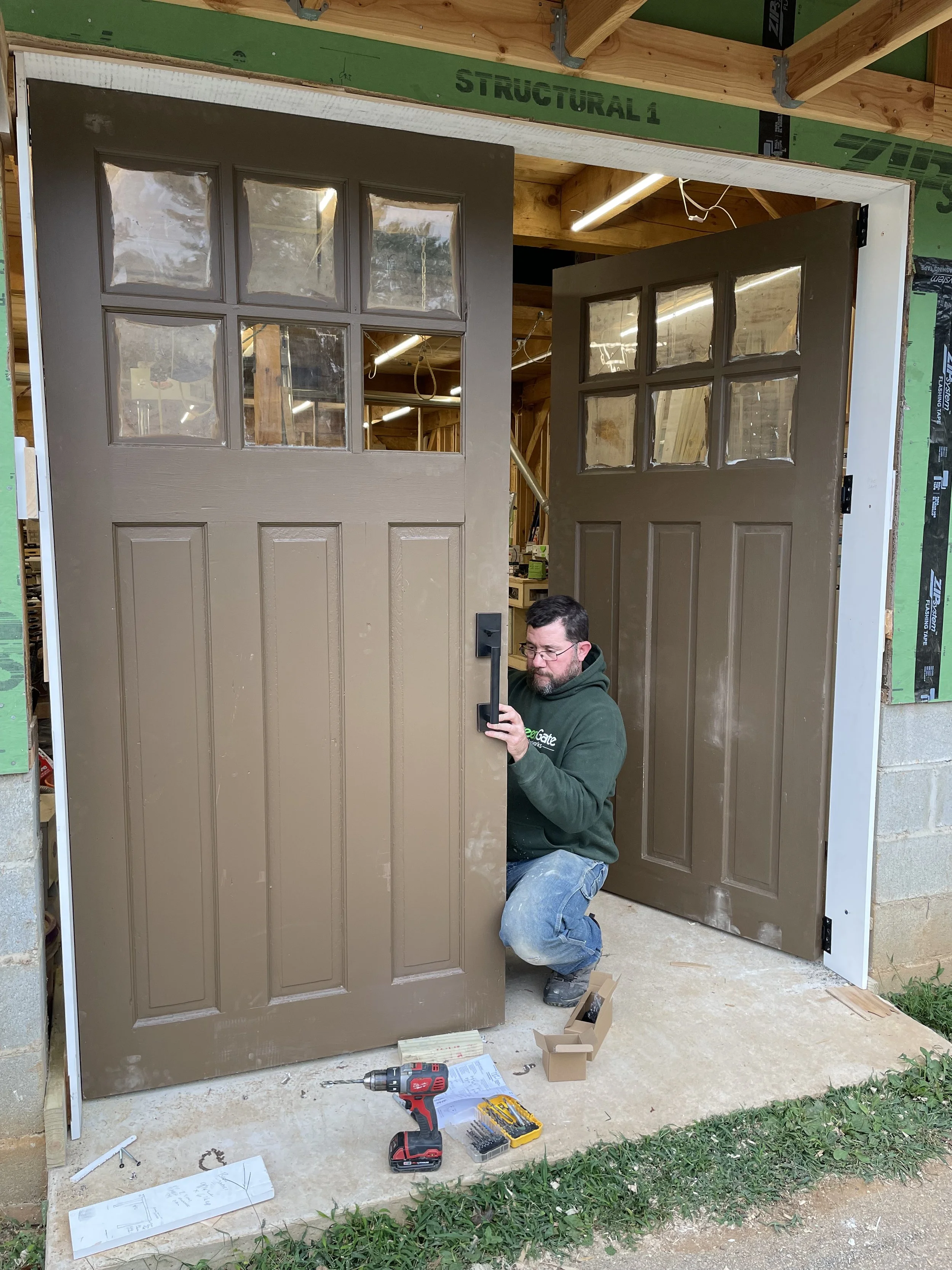  With both doors rebuilt to the correct height, I gave them a fresh coat of paint and installed them.  