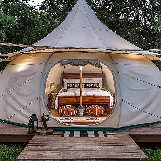Have you ever wondered what it's like to stay in a luxury Yurt at Green Acres? Search &quot;green acres glamping&quot; on YouTube to see what real guests experienced during their stays in East Austin, Texas!⁠⁠
⁠⁠
Book your getaway at gaatx.com ⛺🧡