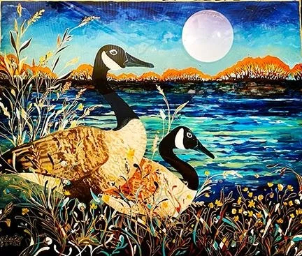 Reverse Glass Painting