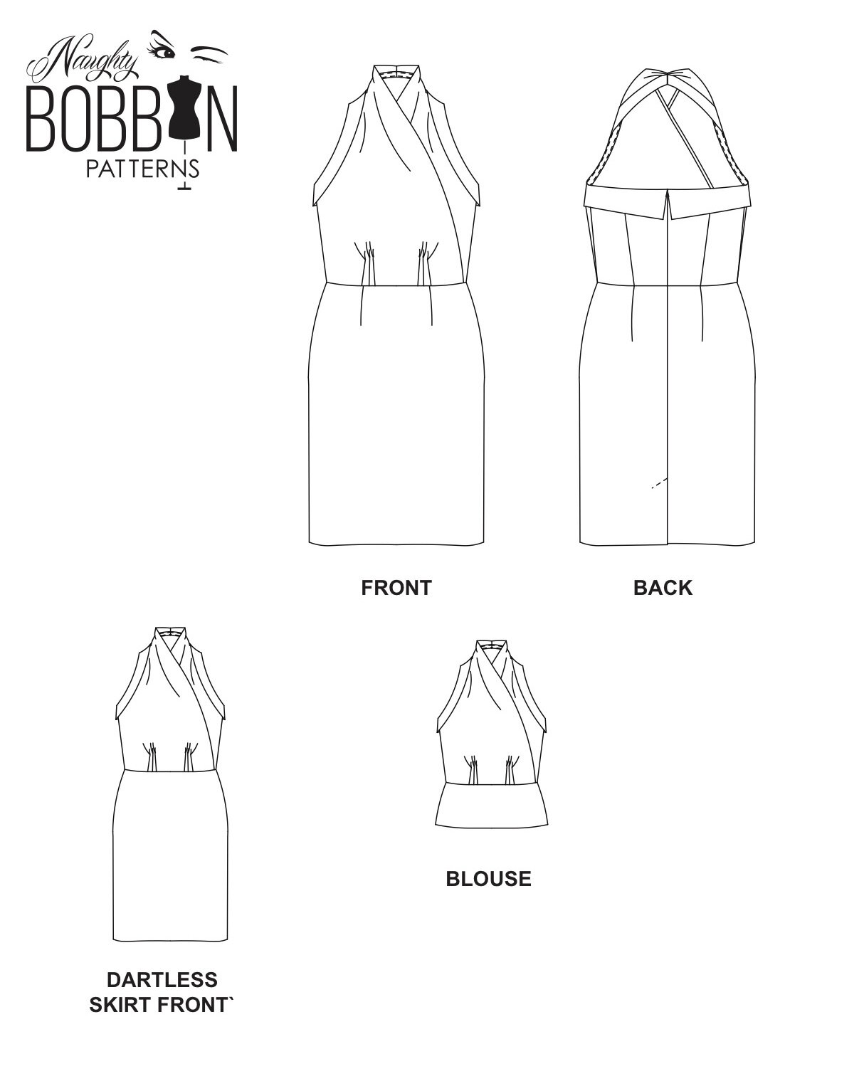 Haltertop Hussy Dress - All Downloadable — Naughty Bobbin Sewing Patterns
