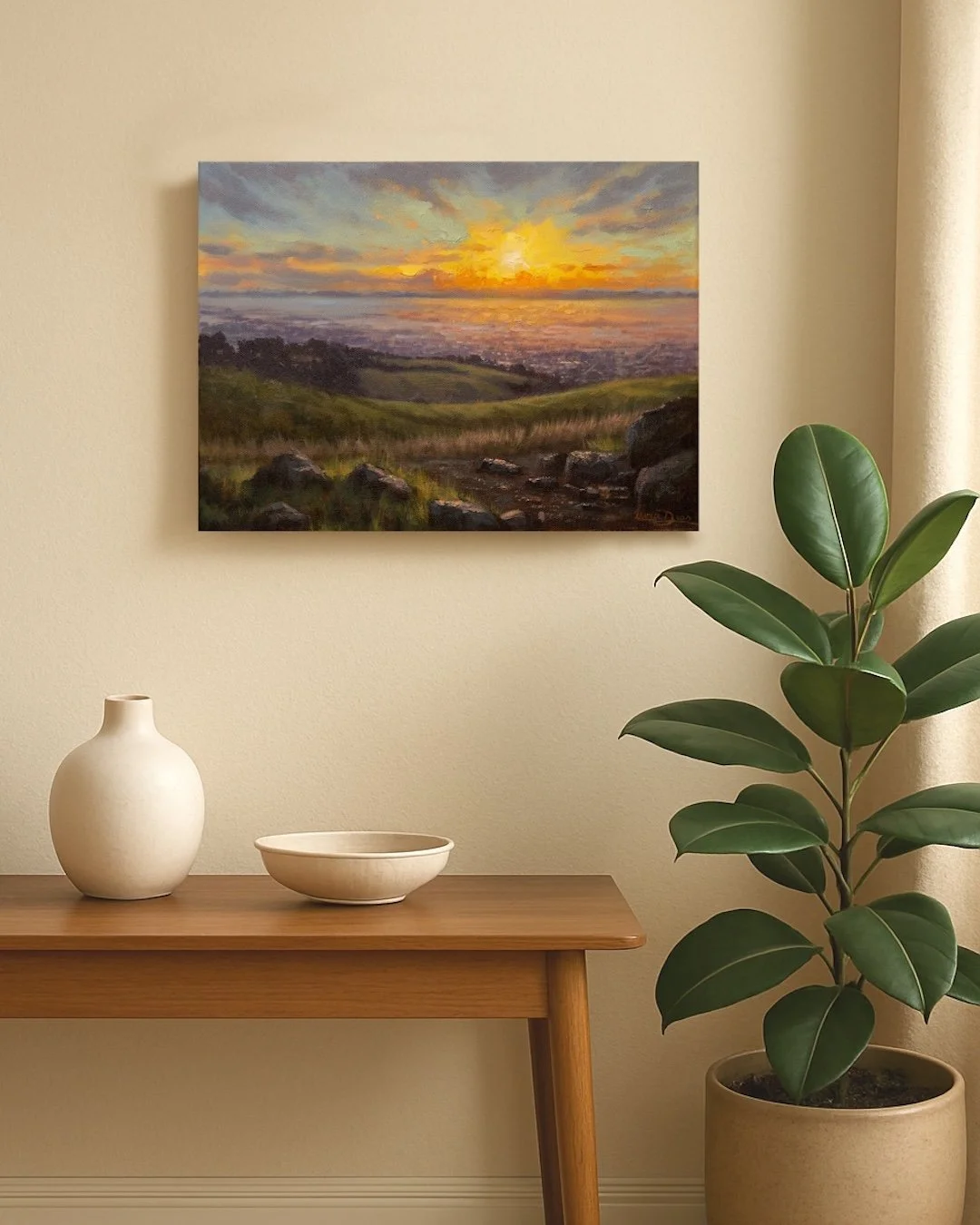 Sunset on the port hills.JPG