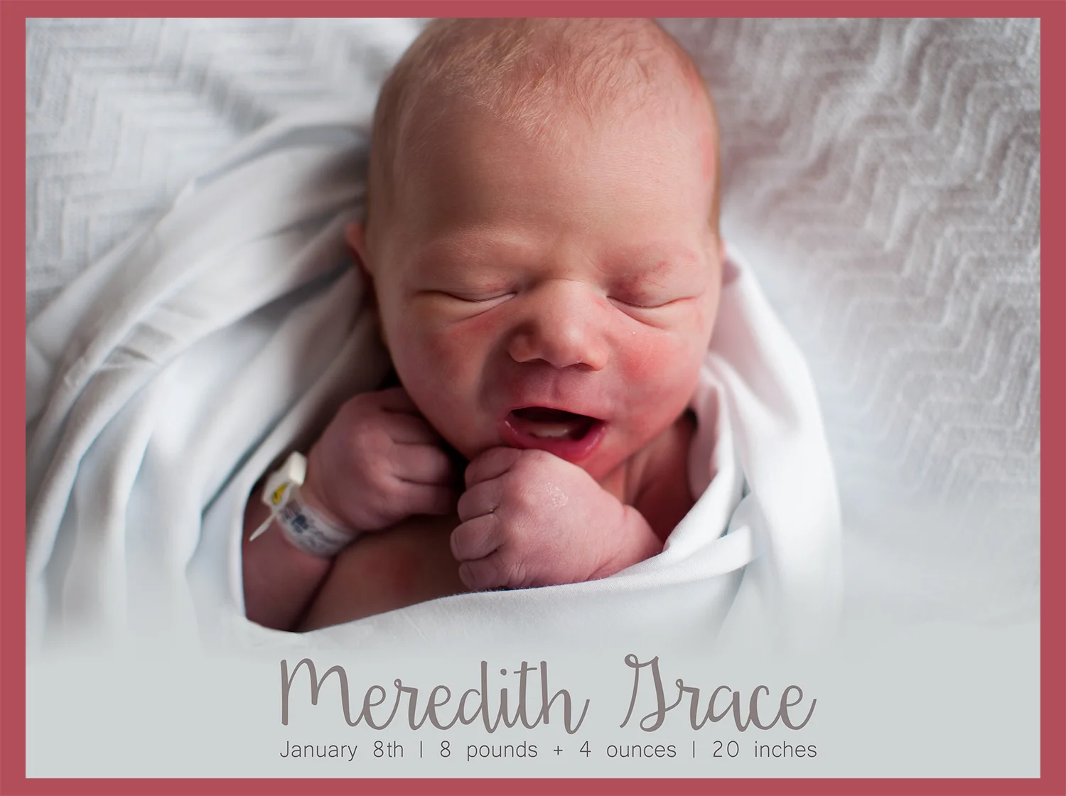Custom birth announcements with a fresh 48 newborn session in Pekin IL andPeoria IL area births.