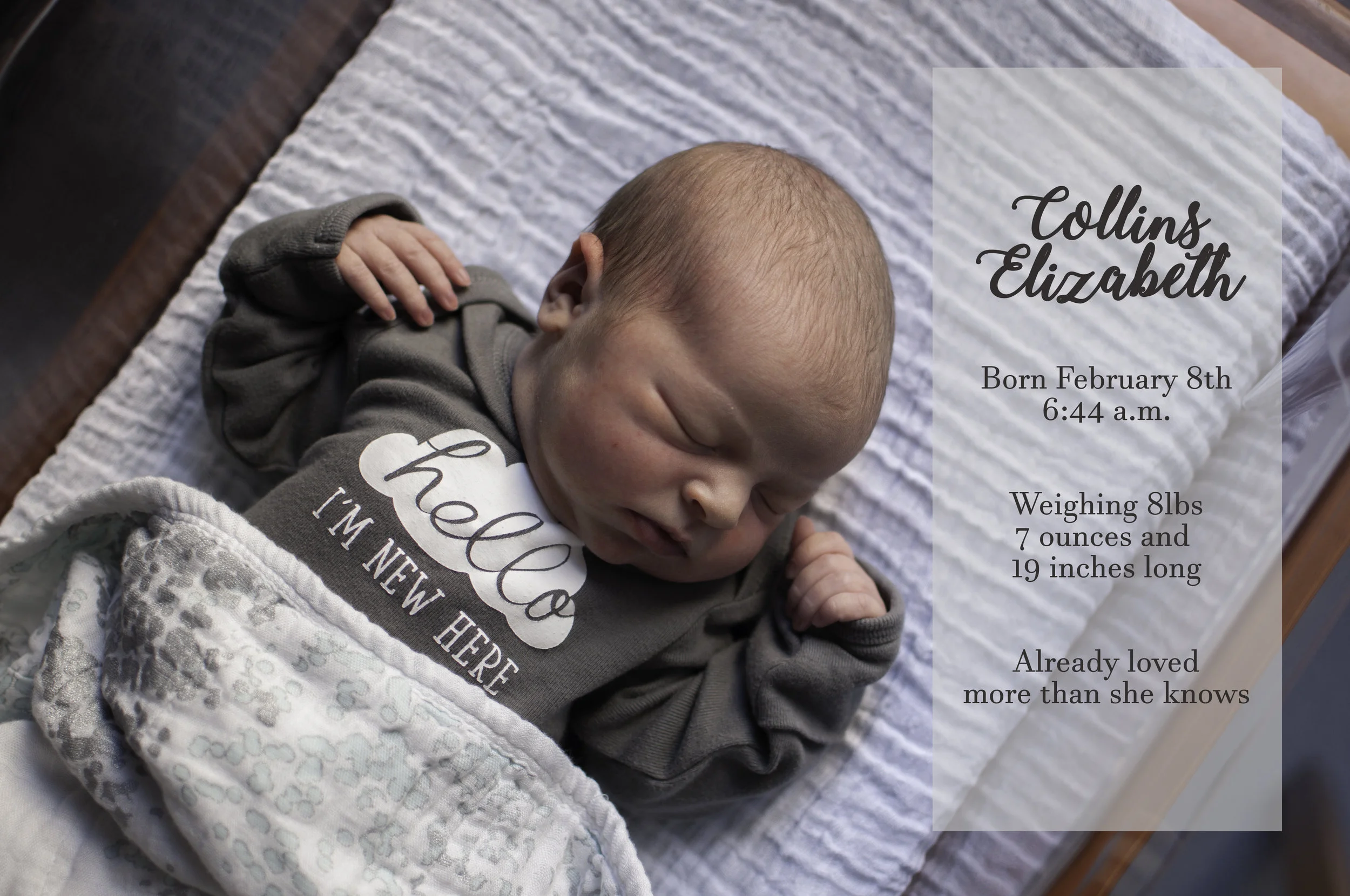Brittney Hogue creates birth announcement for Fresh 48 session.