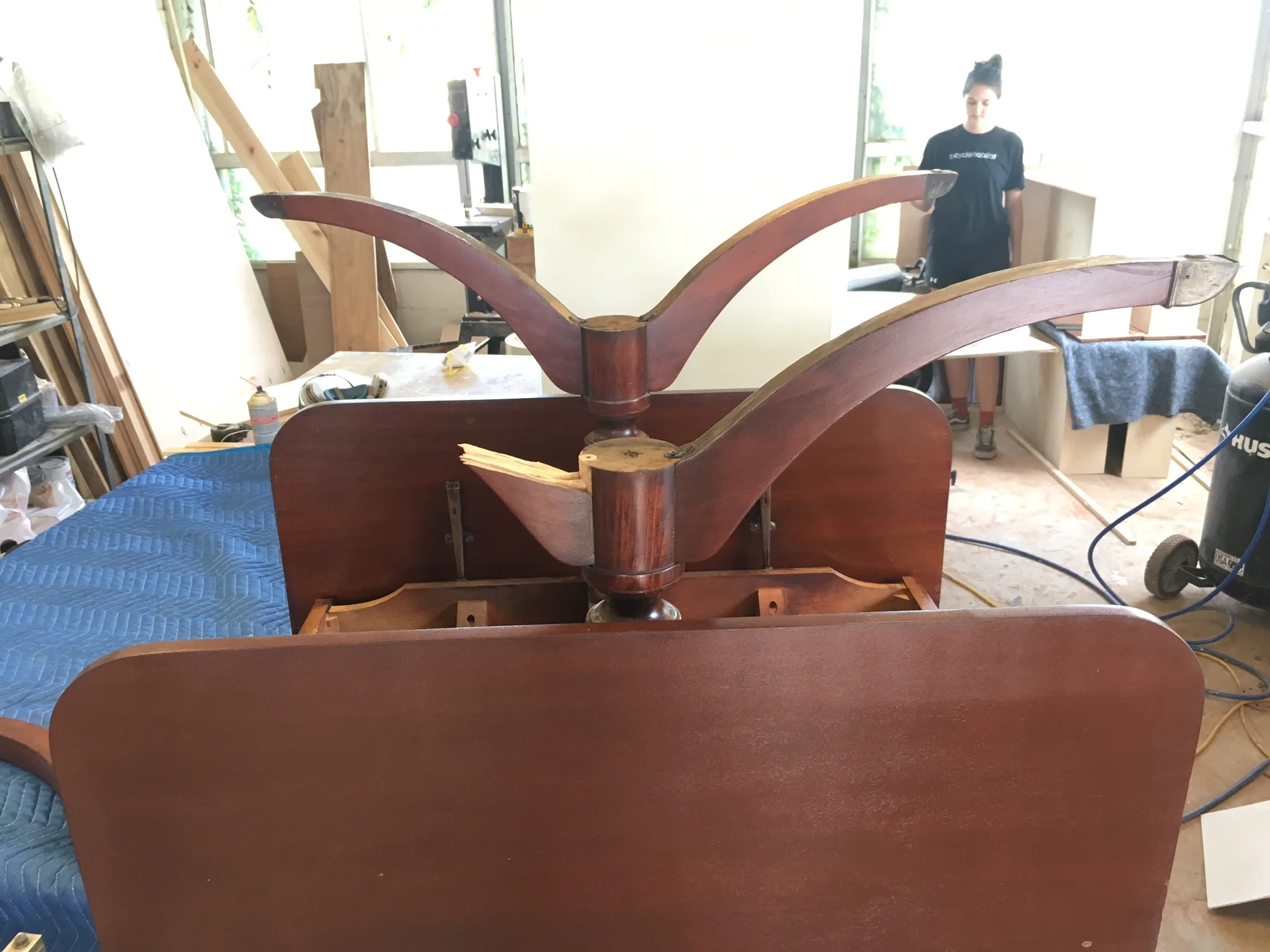 Table leg repair, entryway table, circular table art