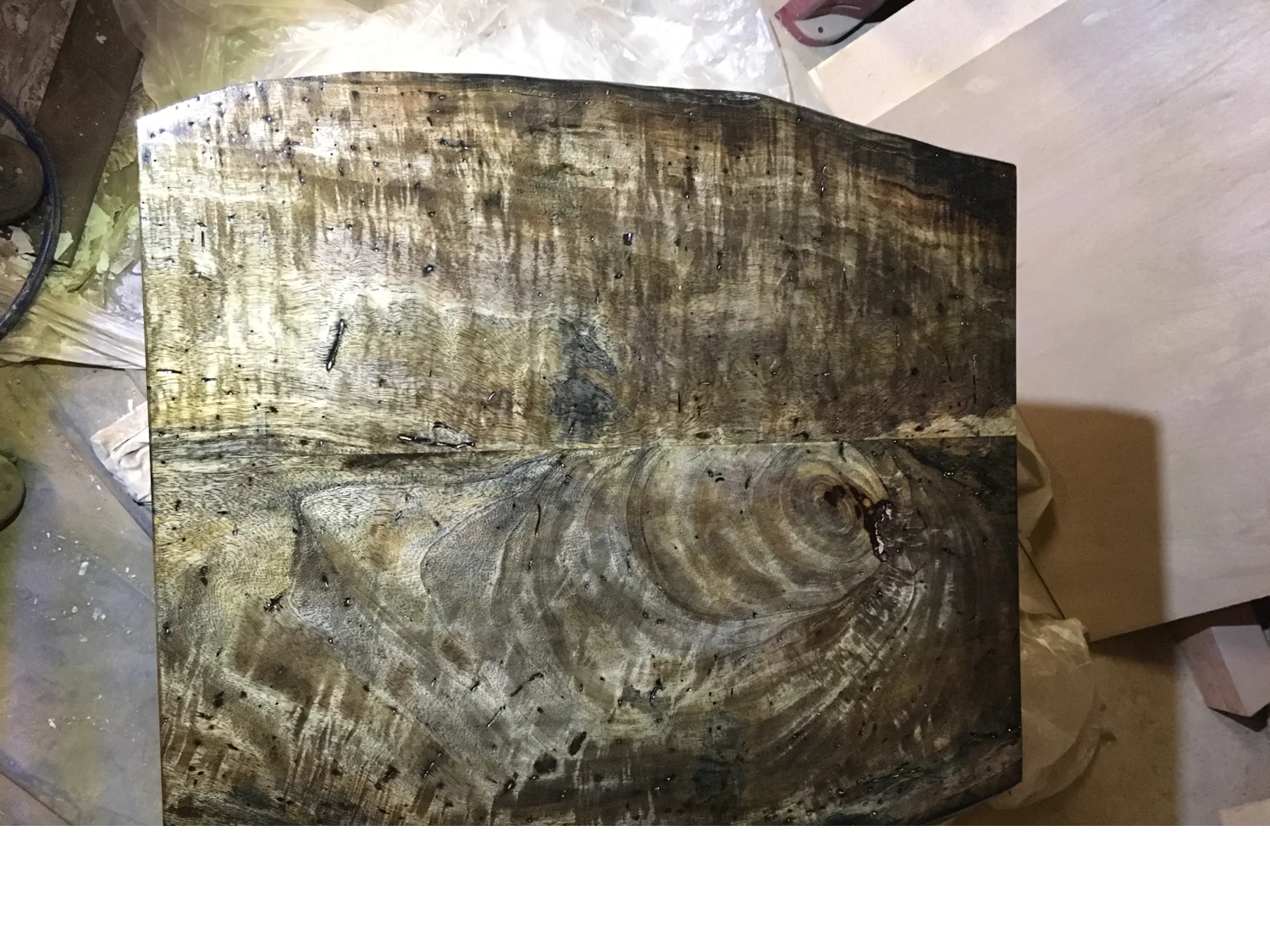 I stained this beautiful piece of mango with ebony, and now I have no idea what to do with it. I love the way it looks though! Ideas encouraged. 