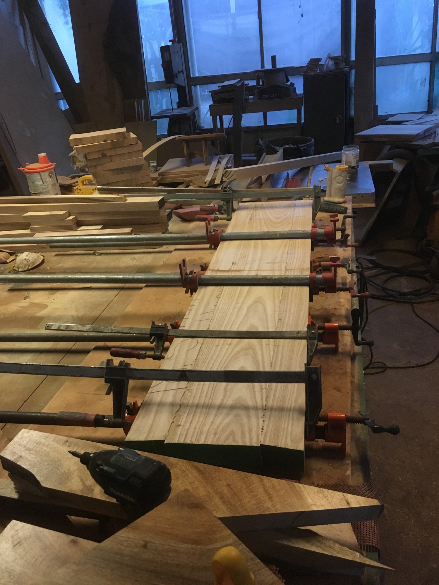 2" thick ash gluing up