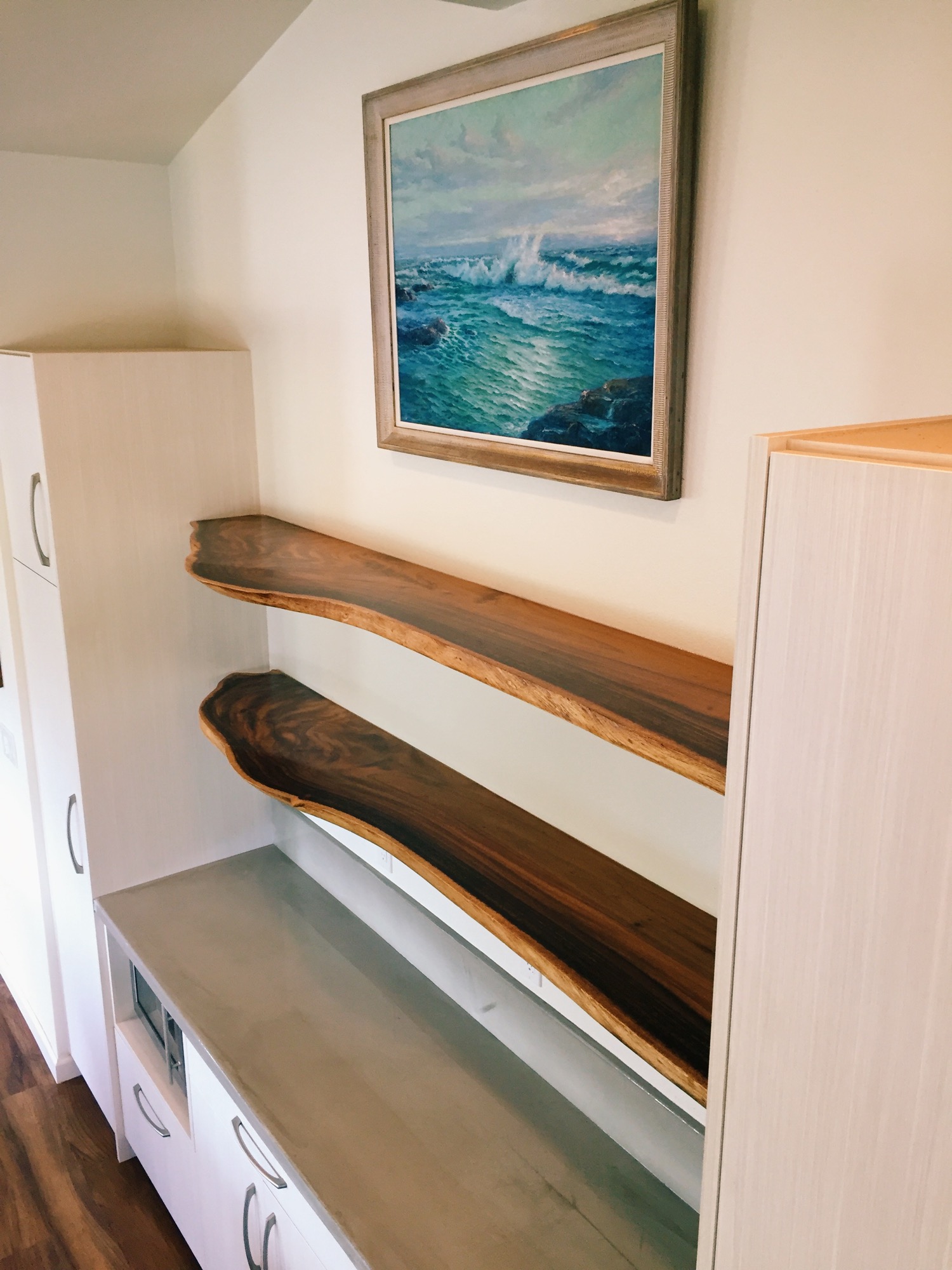 Monkeypod Live Edge Floating Shelves