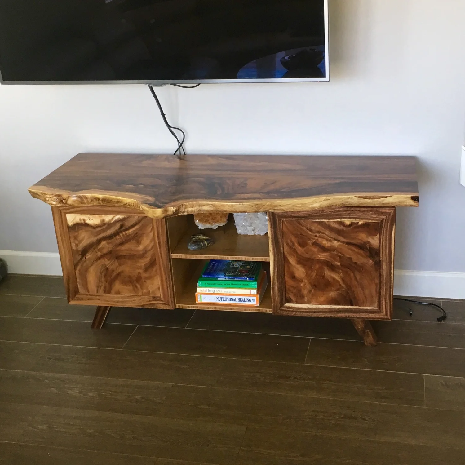 Monkeypod TV Stand with Slab Top