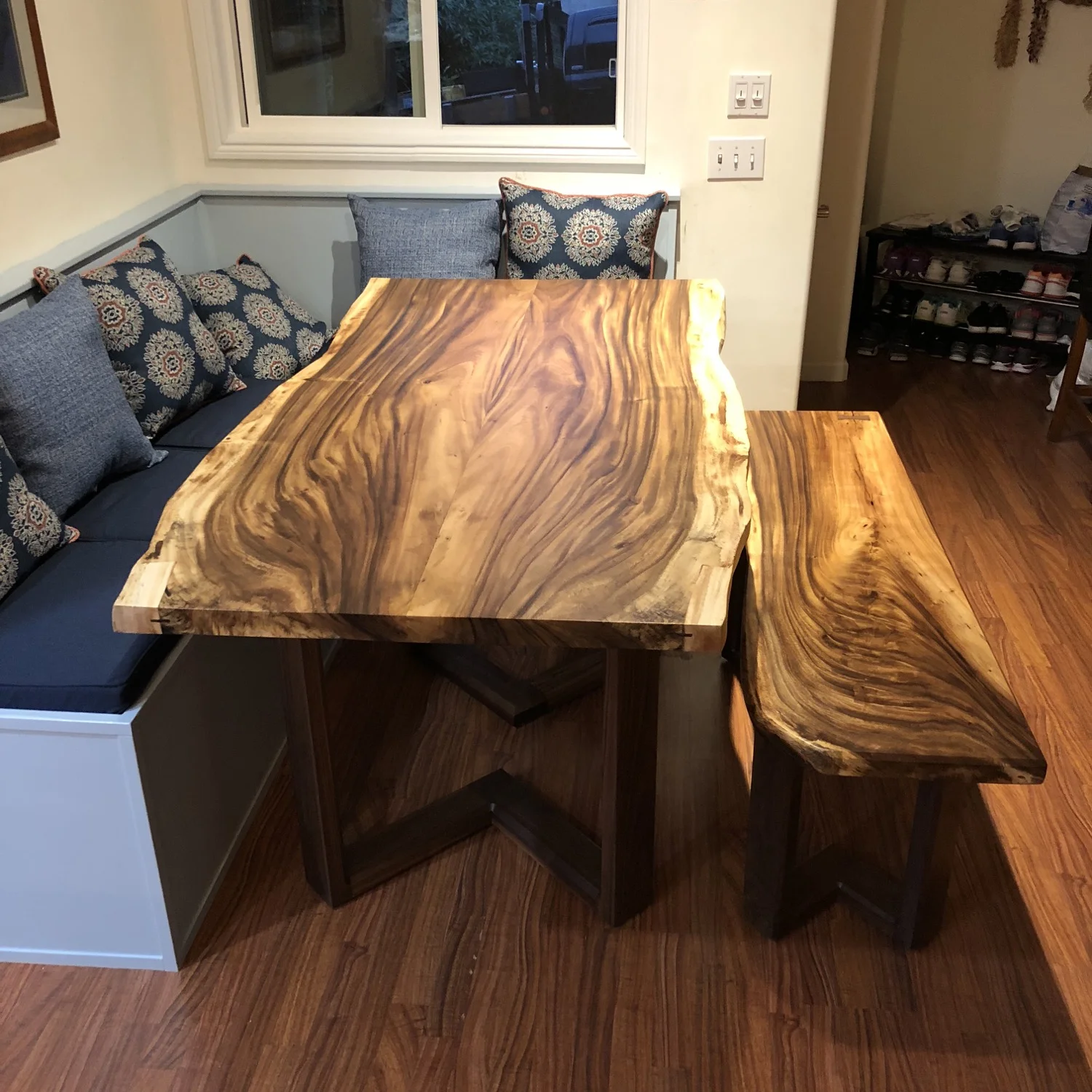 monkeypod dining table and bench 1.jpg