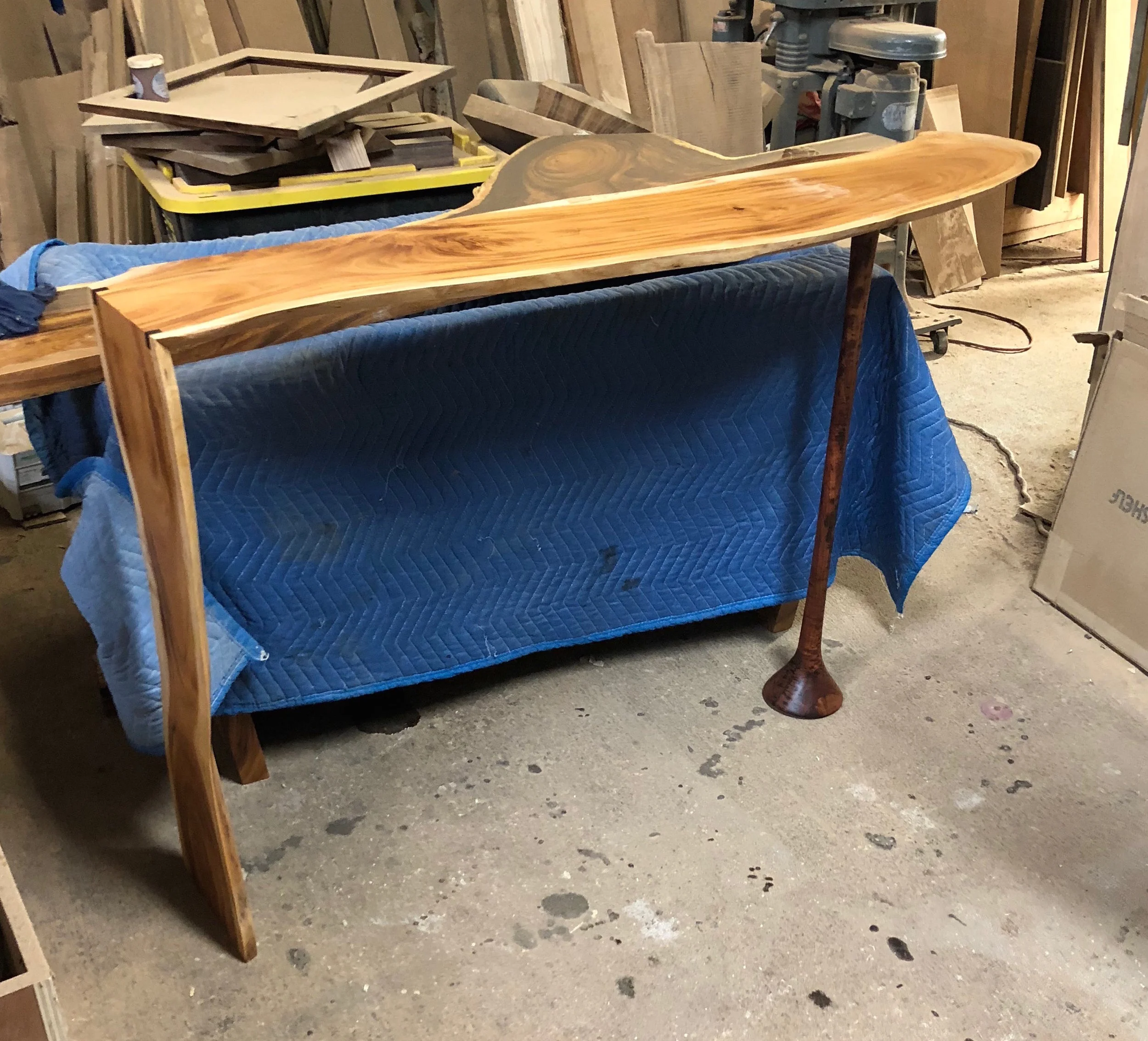 Cuban mahogany and koa entry table