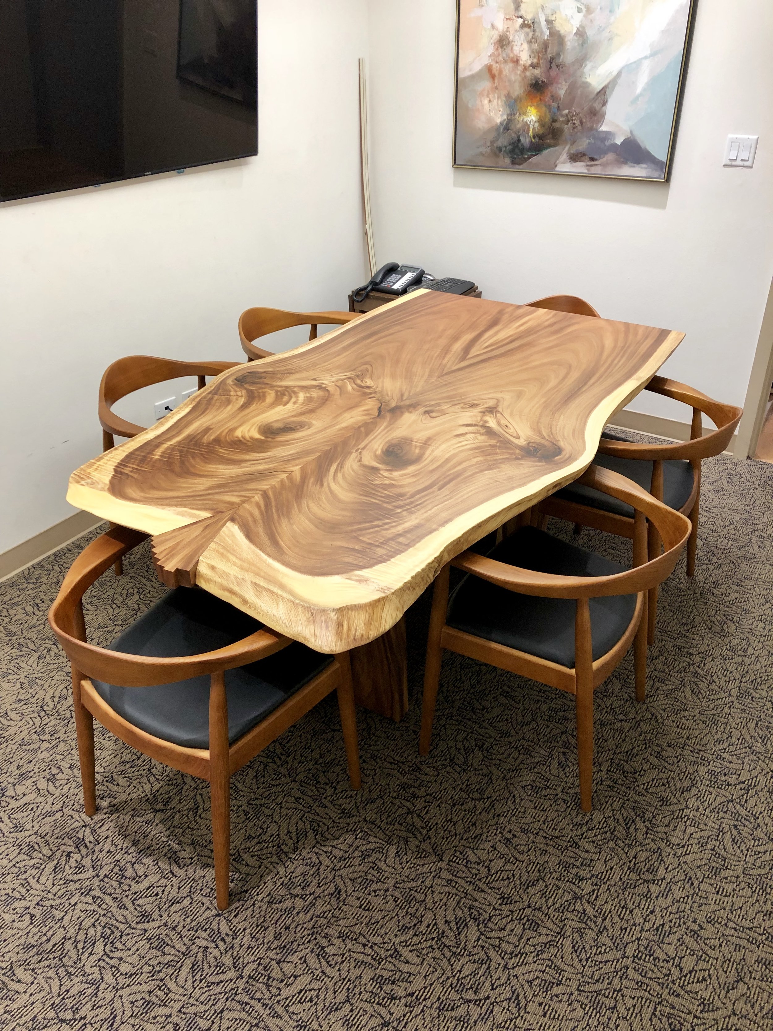 Monkeypod Bookmatched Conference Table