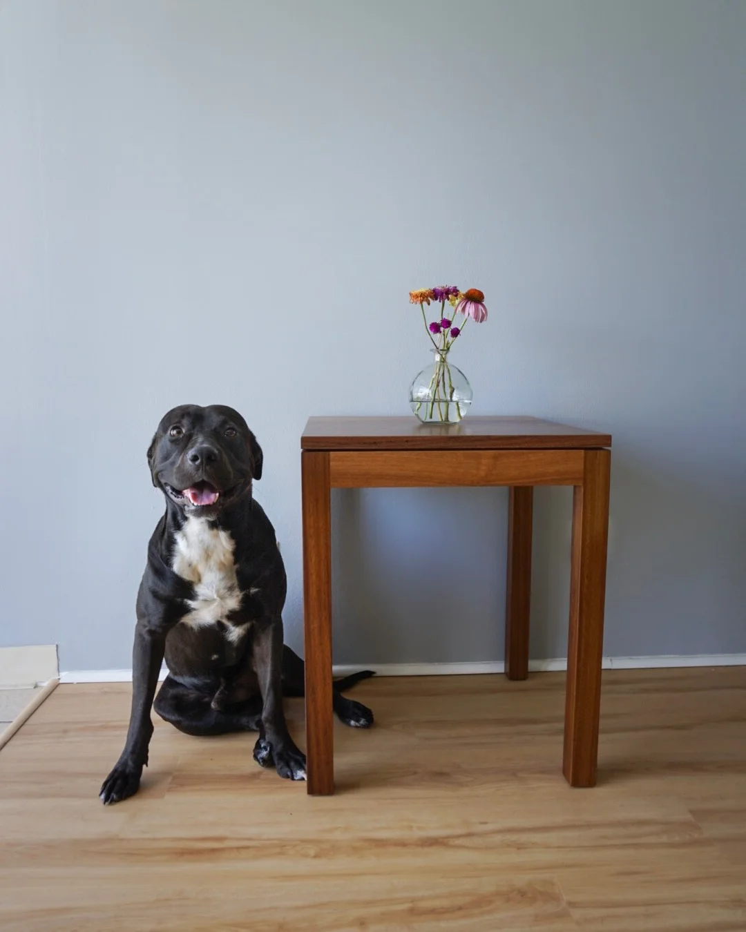 Minimalist teak side table