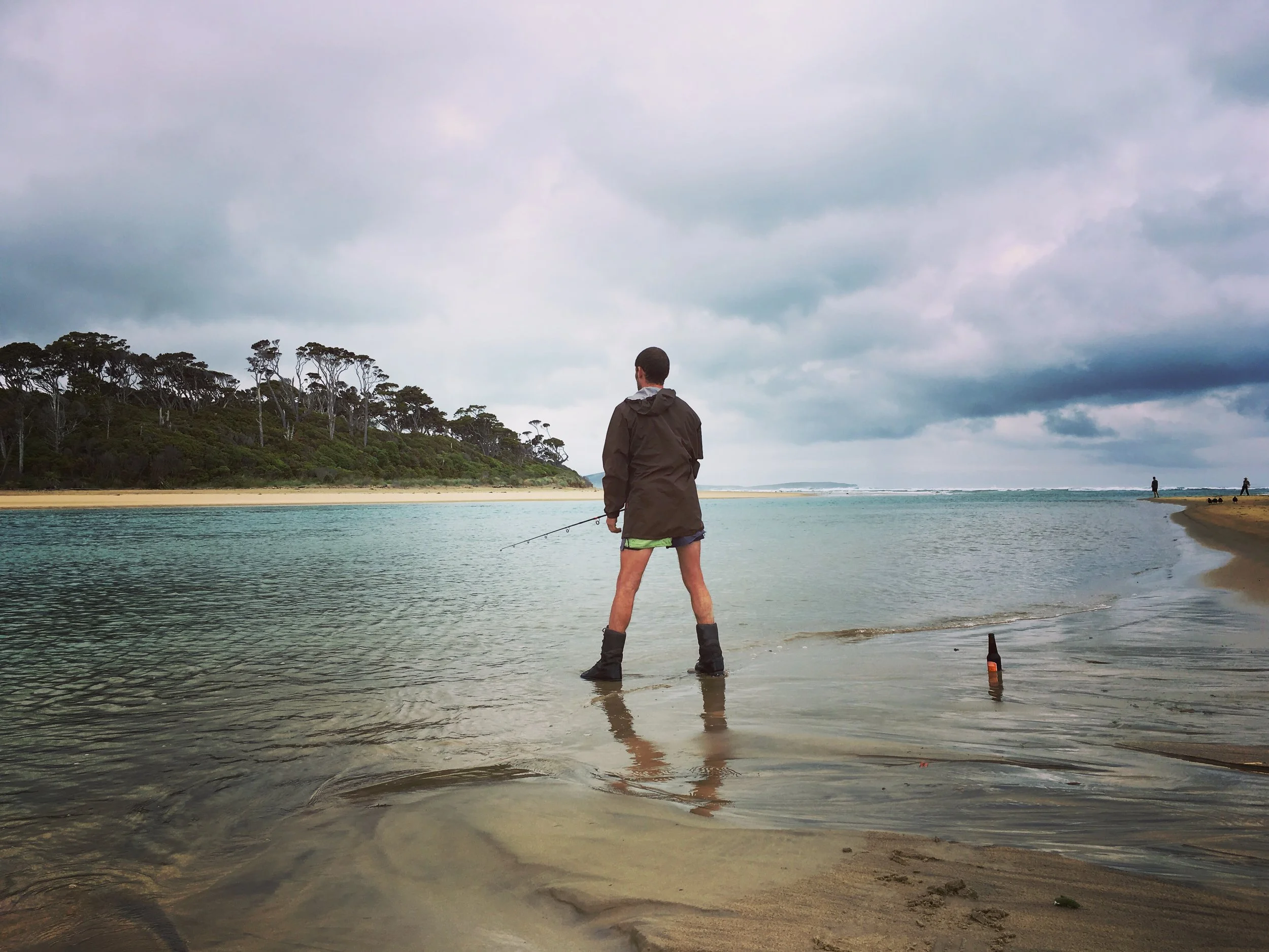 Fishing at the river mouth