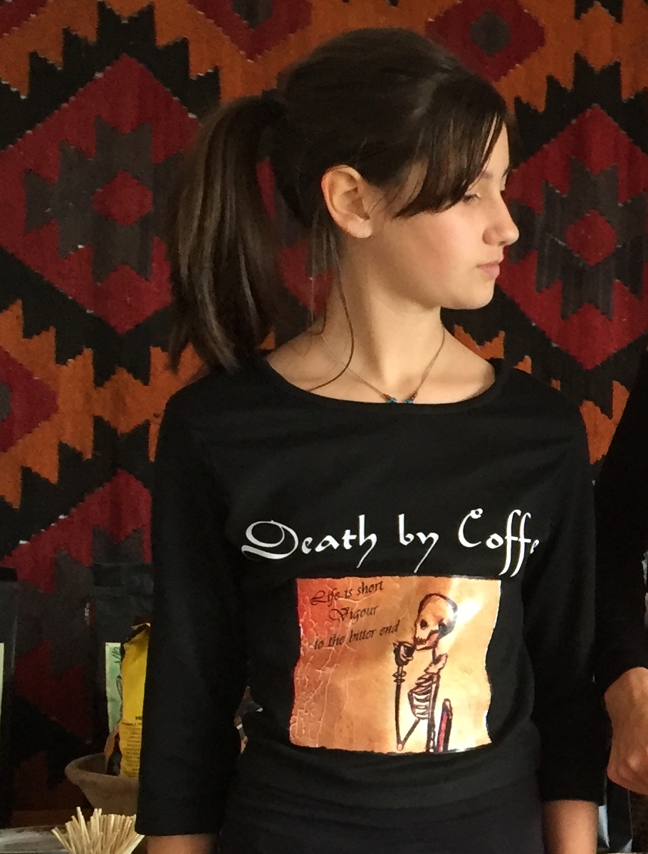 Preteen is only allowed coffee once a week before 12 - She drank almost 4 cups at the launch !!! being rebellious - goodness - it made her buzz and then sleepy - she has been over cautious ever since - As we keep saying RESPECT THE BEAN.