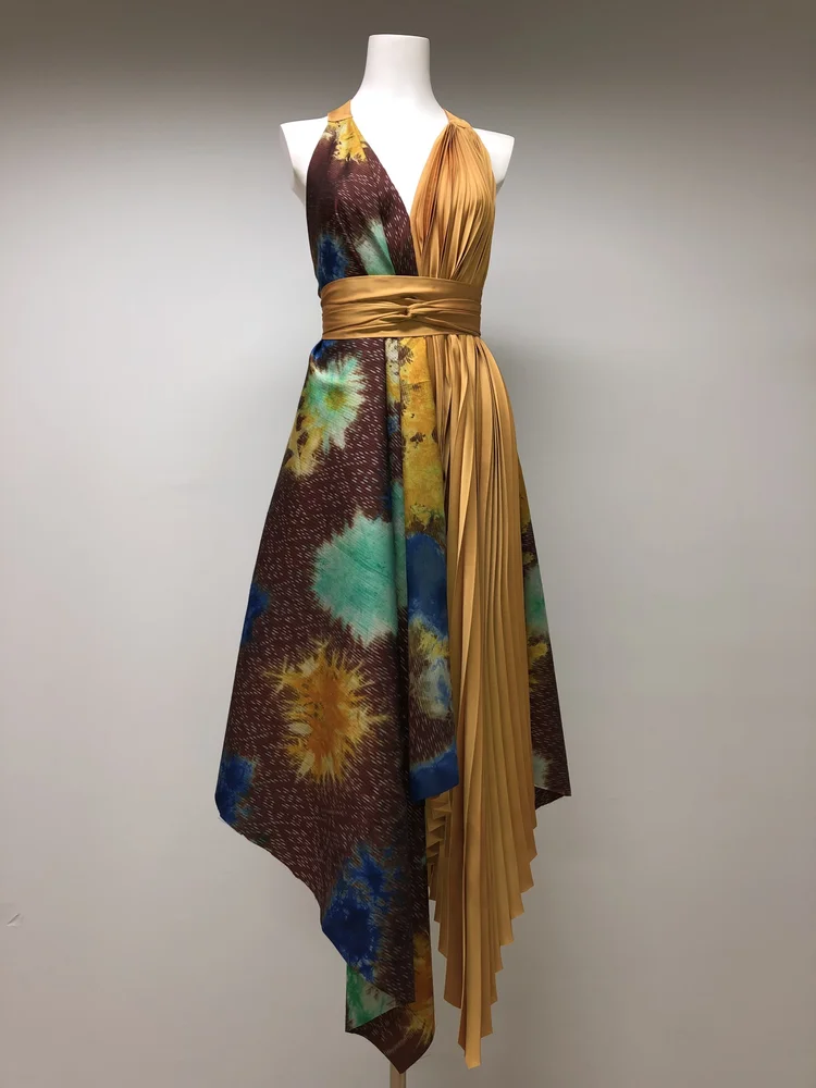 thai silk evening dress Thai & Lao Silk Dress La Na ST-SKRT-15 main image 1