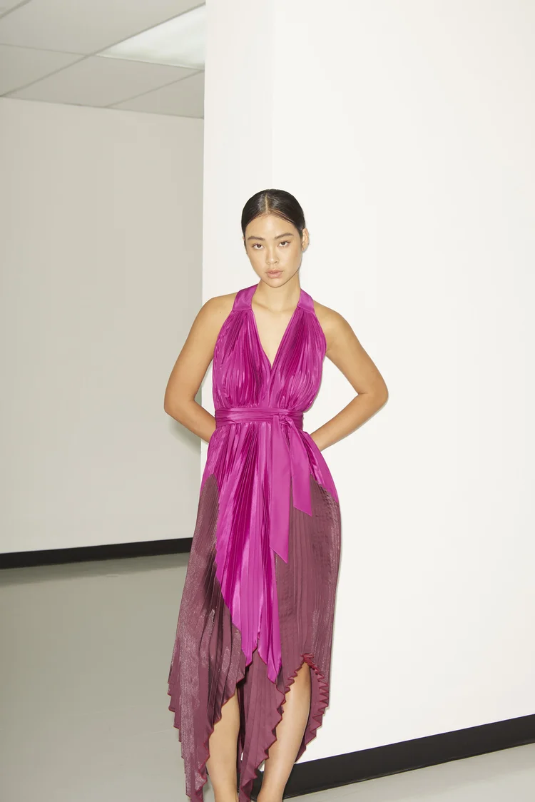 Open Back Dress Orchid Pink / Maroon Kemissara Open Back Dress Orchid Pink / Maroon Kemissara