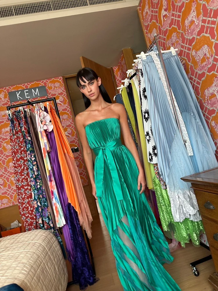 Spiral Tube Dress - Emerald Green (Pre order 7-10 day)  Kemissara