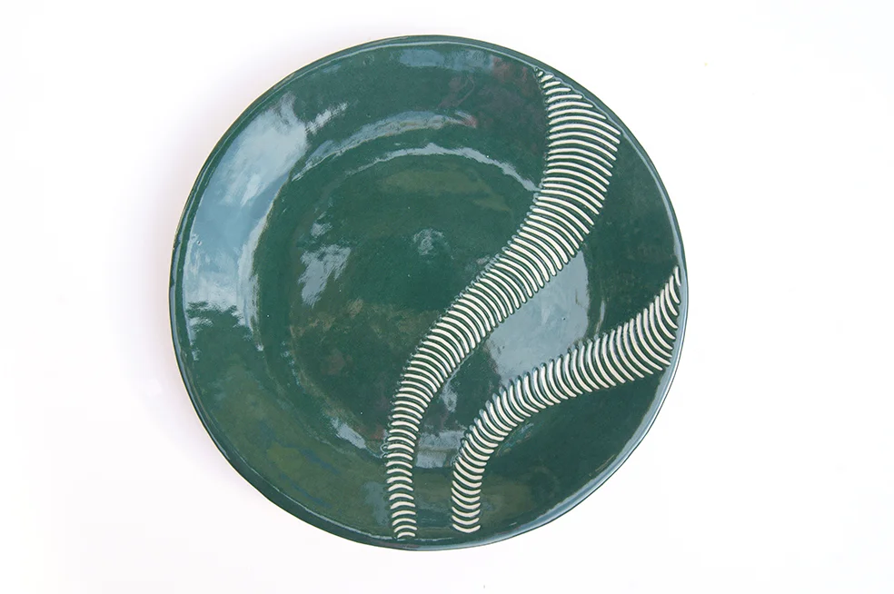 Medium dinner plate / teal green