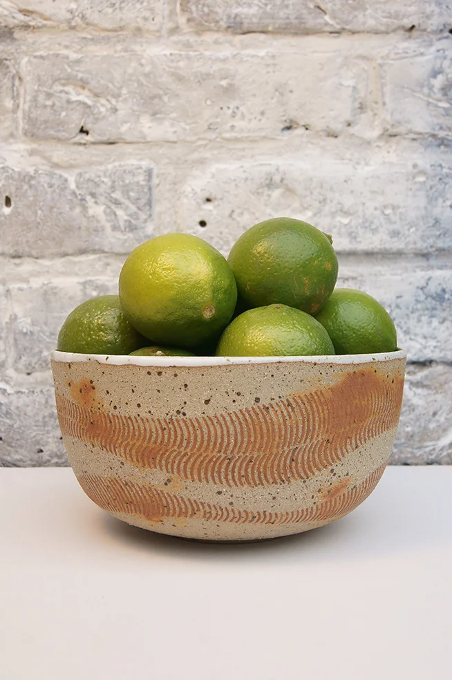 Rustic fruit bowl / burnt orange