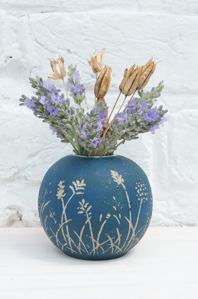 Meadow bulb vase / teal blue