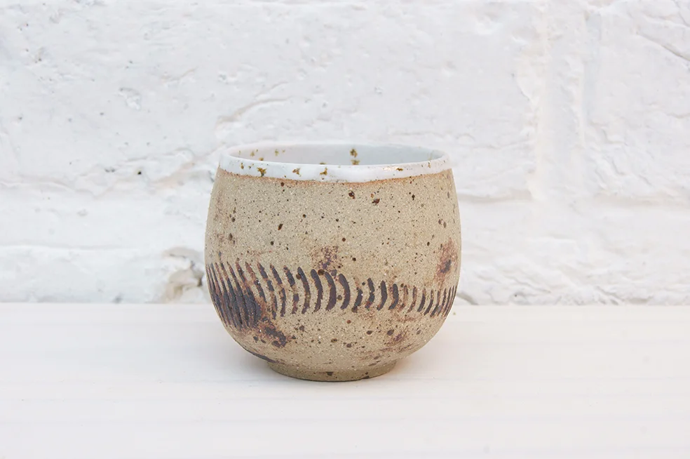 Rustic mini-beaker / sanded brown