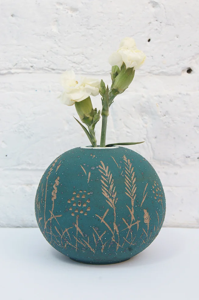 Meadow bulb vase / blue green