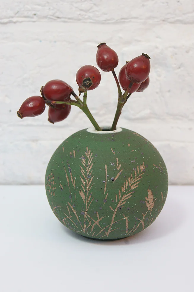 Meadow bulb vase / dark green