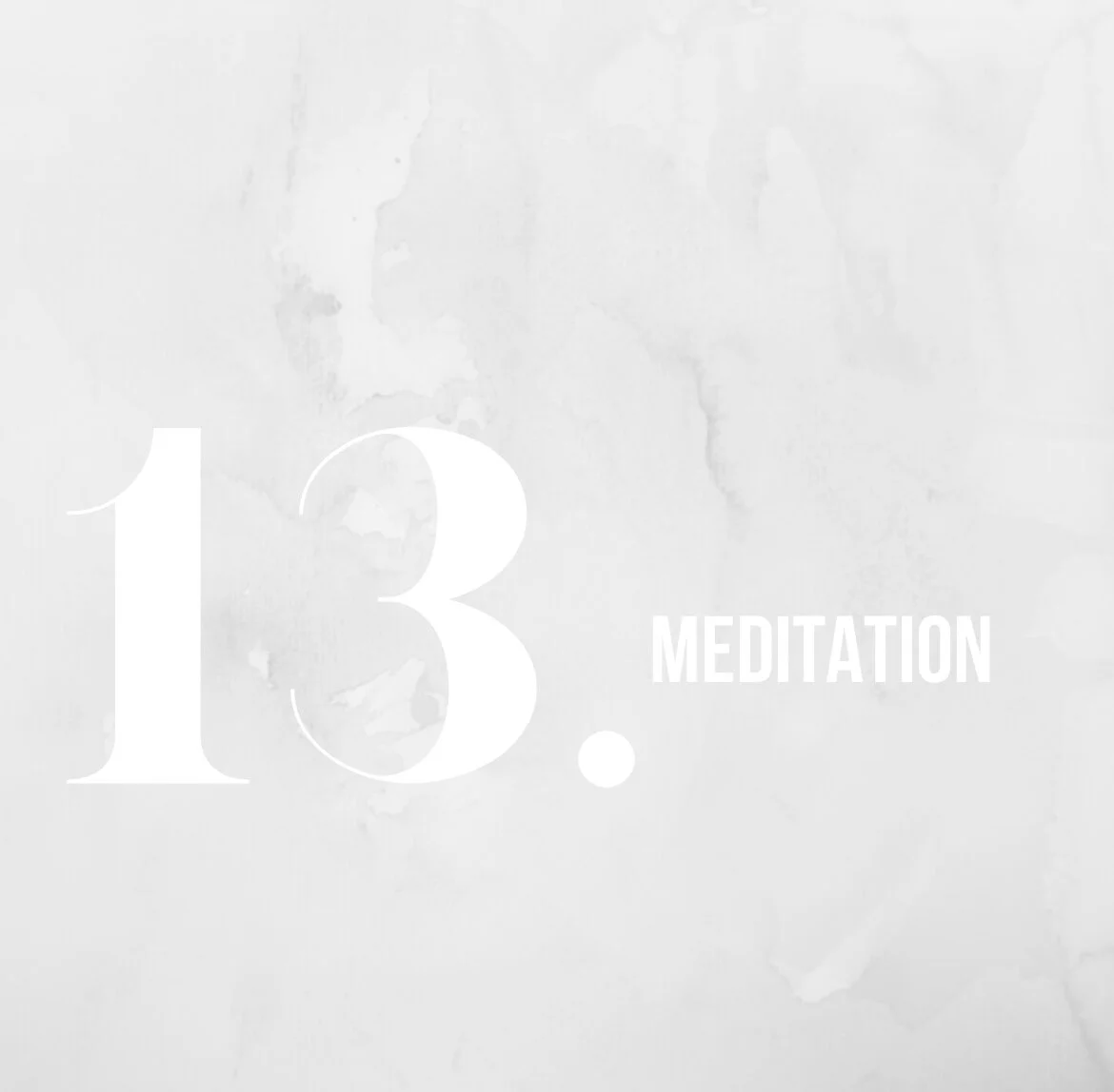 Meditation.
