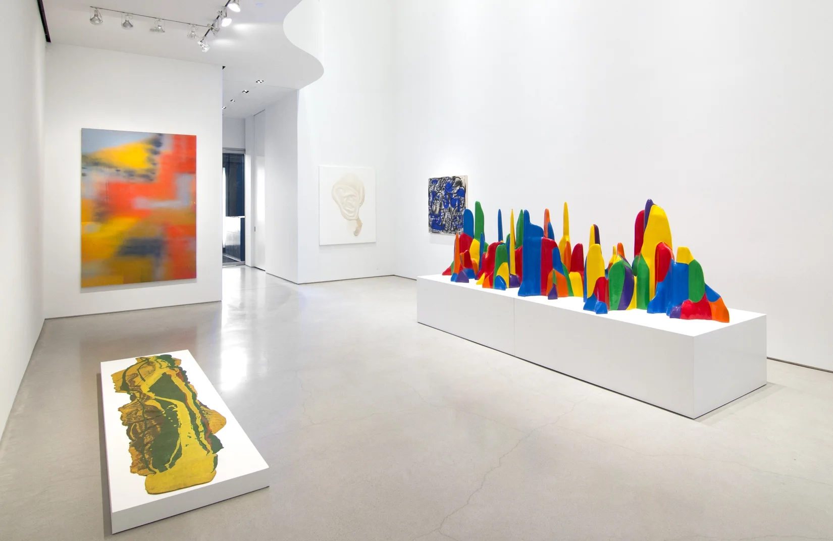 Clockwise from left: Lynda Benglis, Keltie Ferris, Takesada Matsutani, Trudy Benson, Sol LeWitt