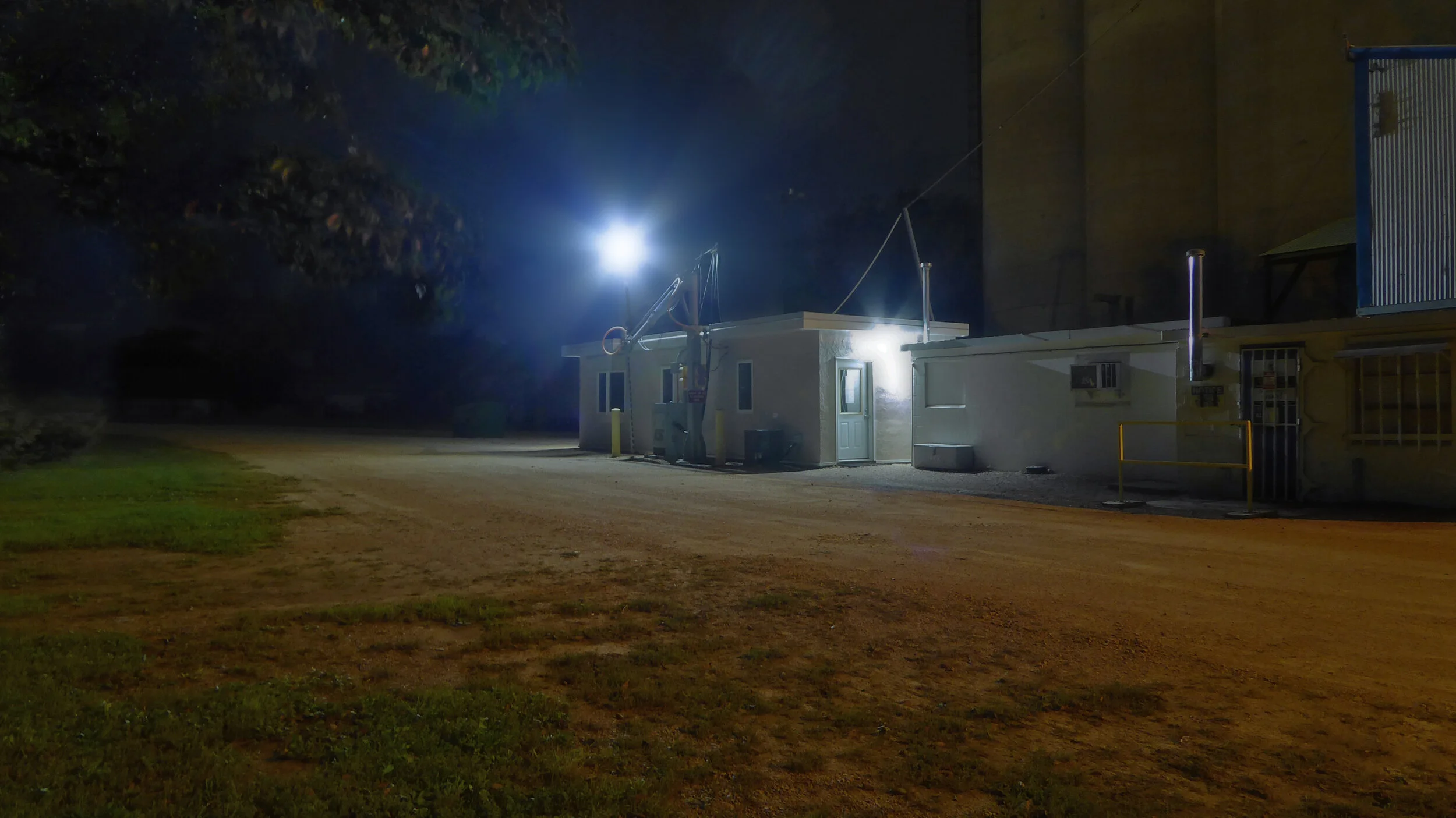 Industrial Outpost by Night